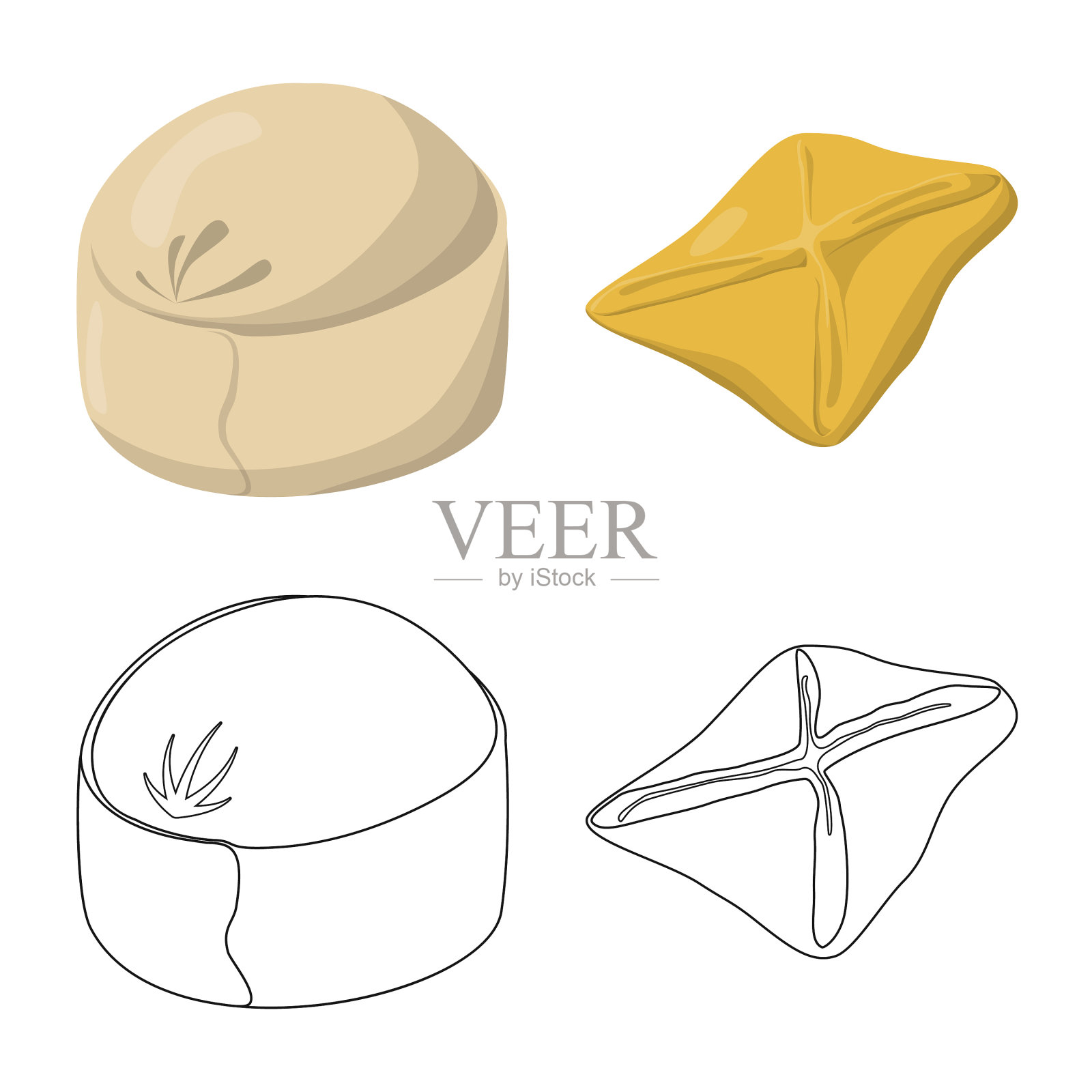 隔离对象产品和烹饪标志集图标素材