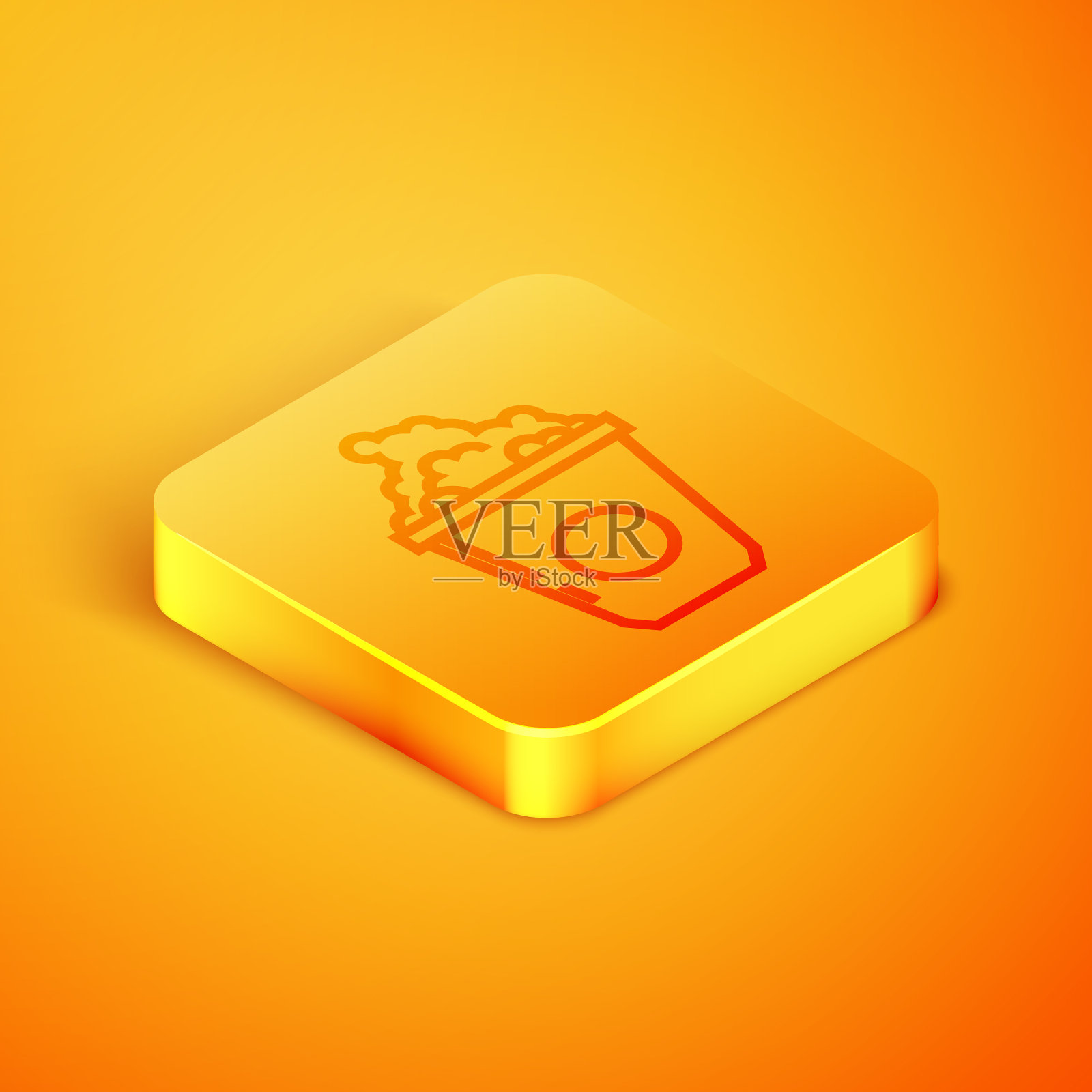 纸箱里的等距线爆米花图标图标素材