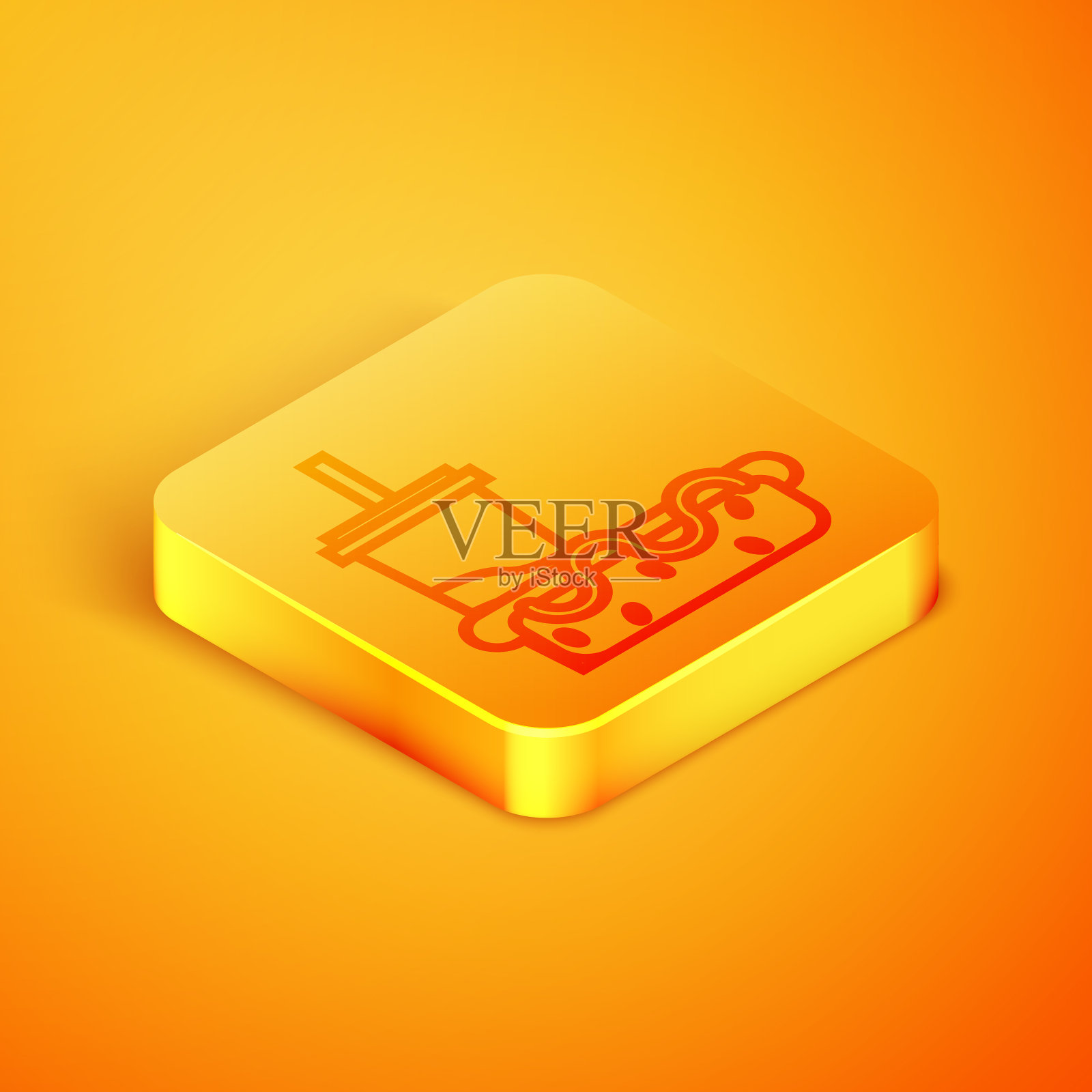 等距线纸玻璃与饮用吸管插画图片素材