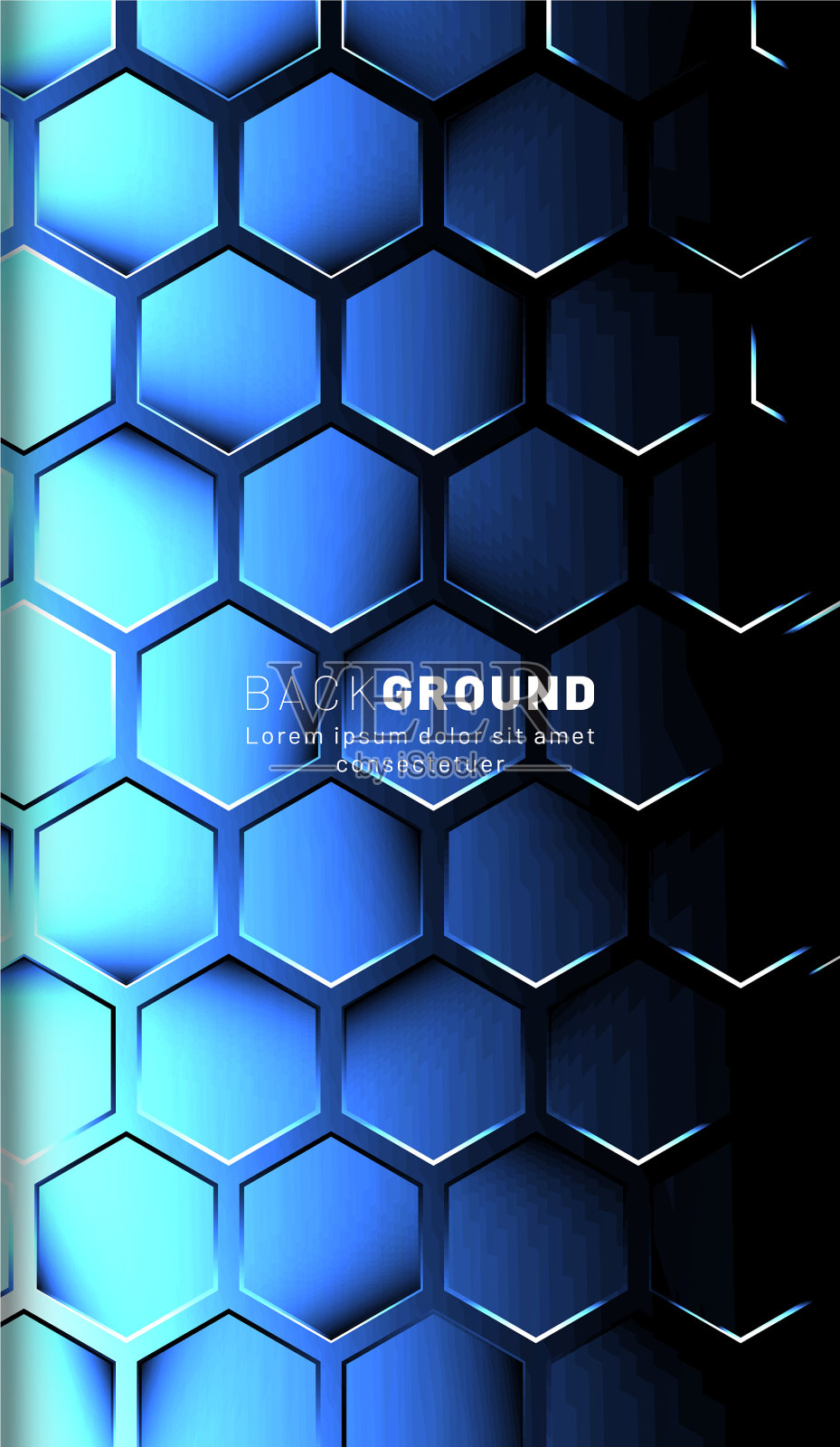 垂直六边形背景梯度色光插画图片素材