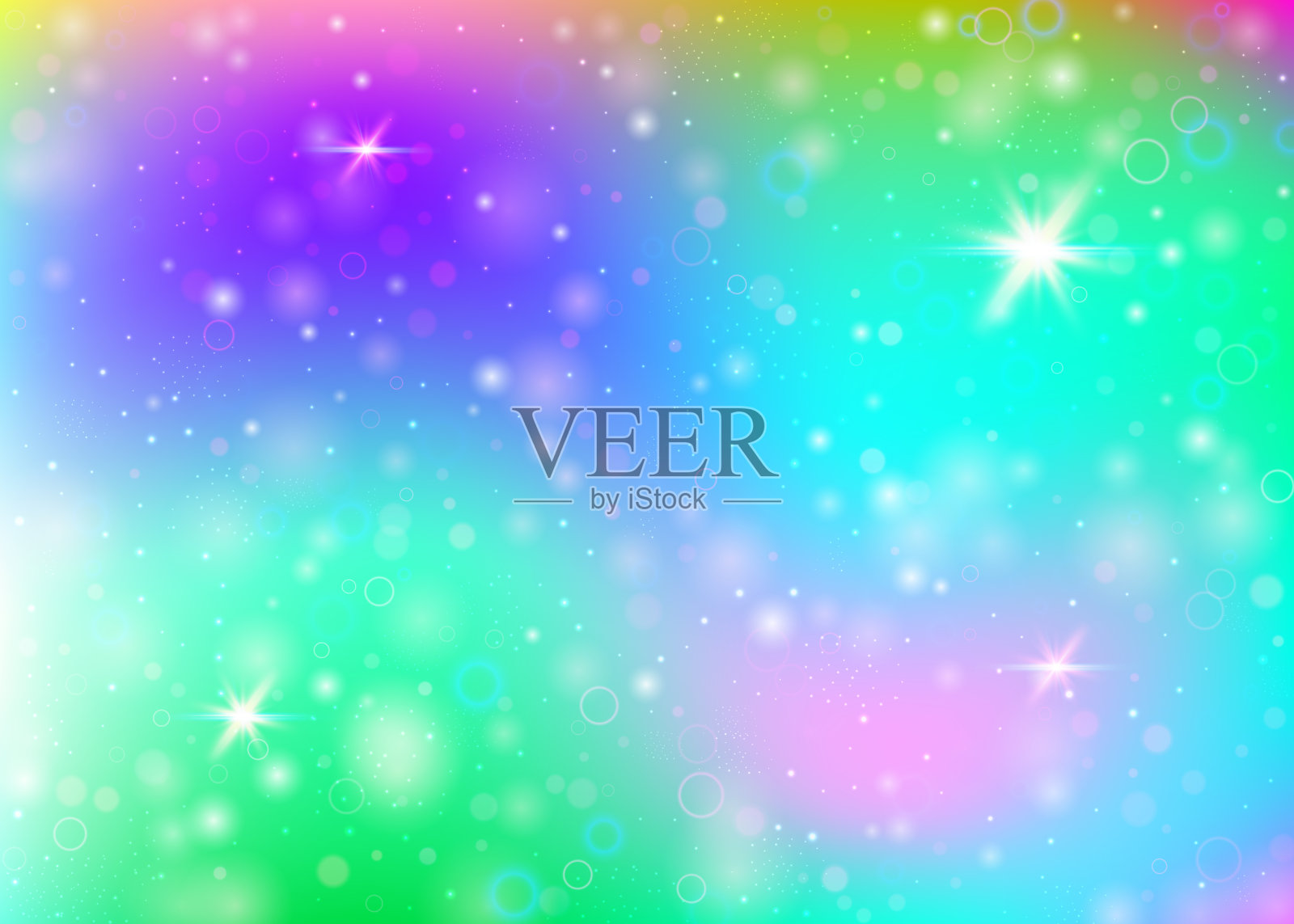 带彩虹网格的独角兽背景。插画图片素材