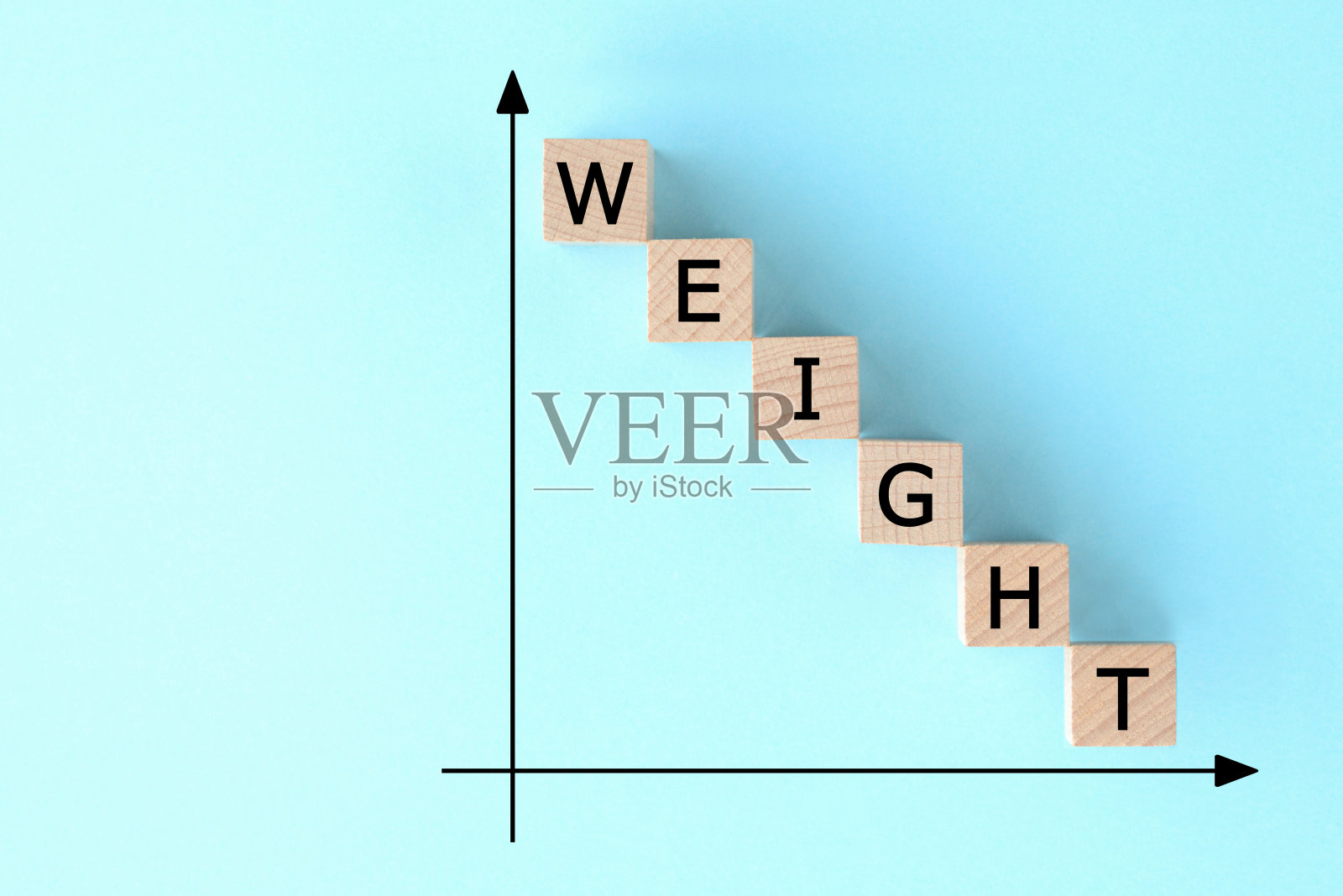 带有“WEIGHT”文字和饮食图片的木块照片摄影图片
