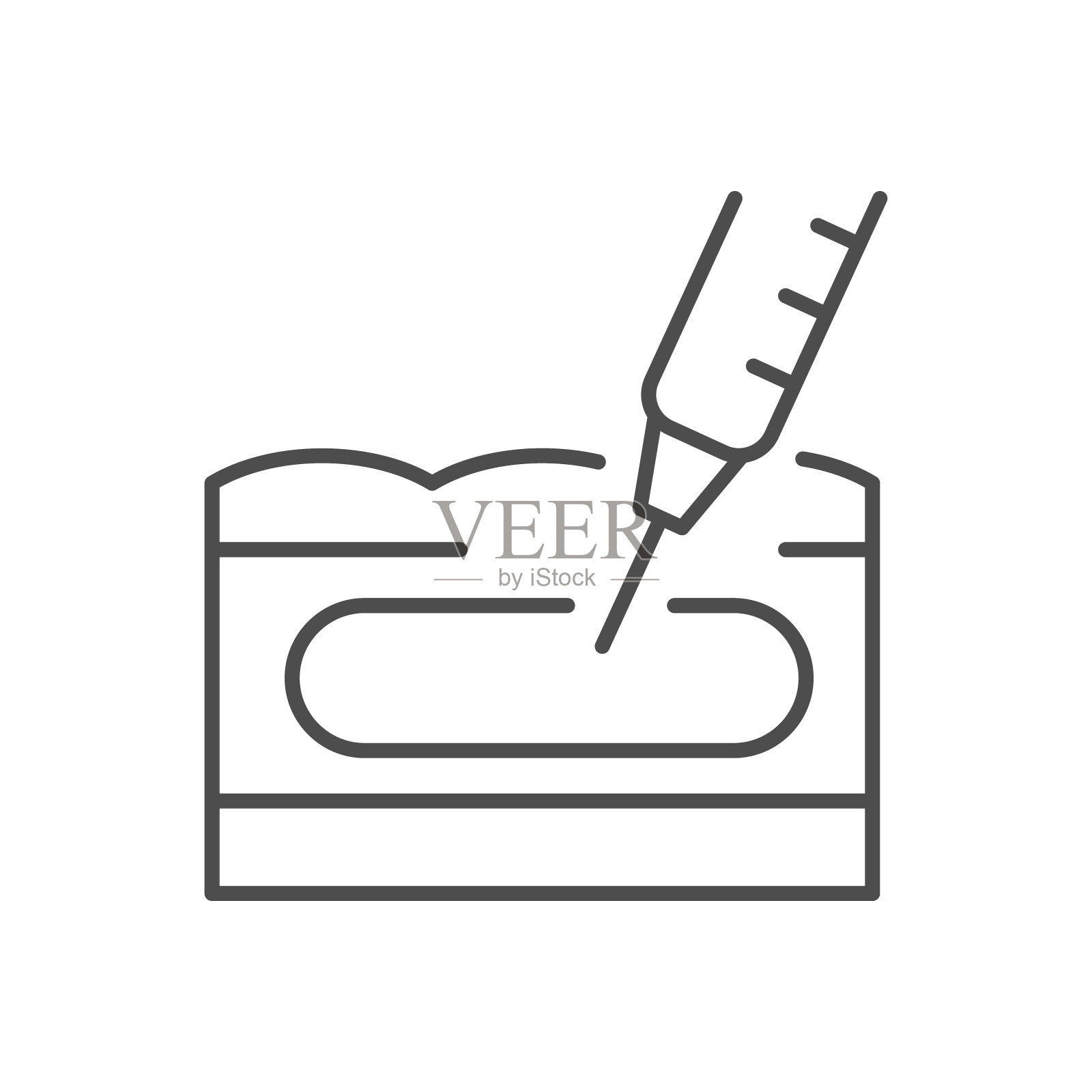 美女注射线轮廓图标插画图片素材