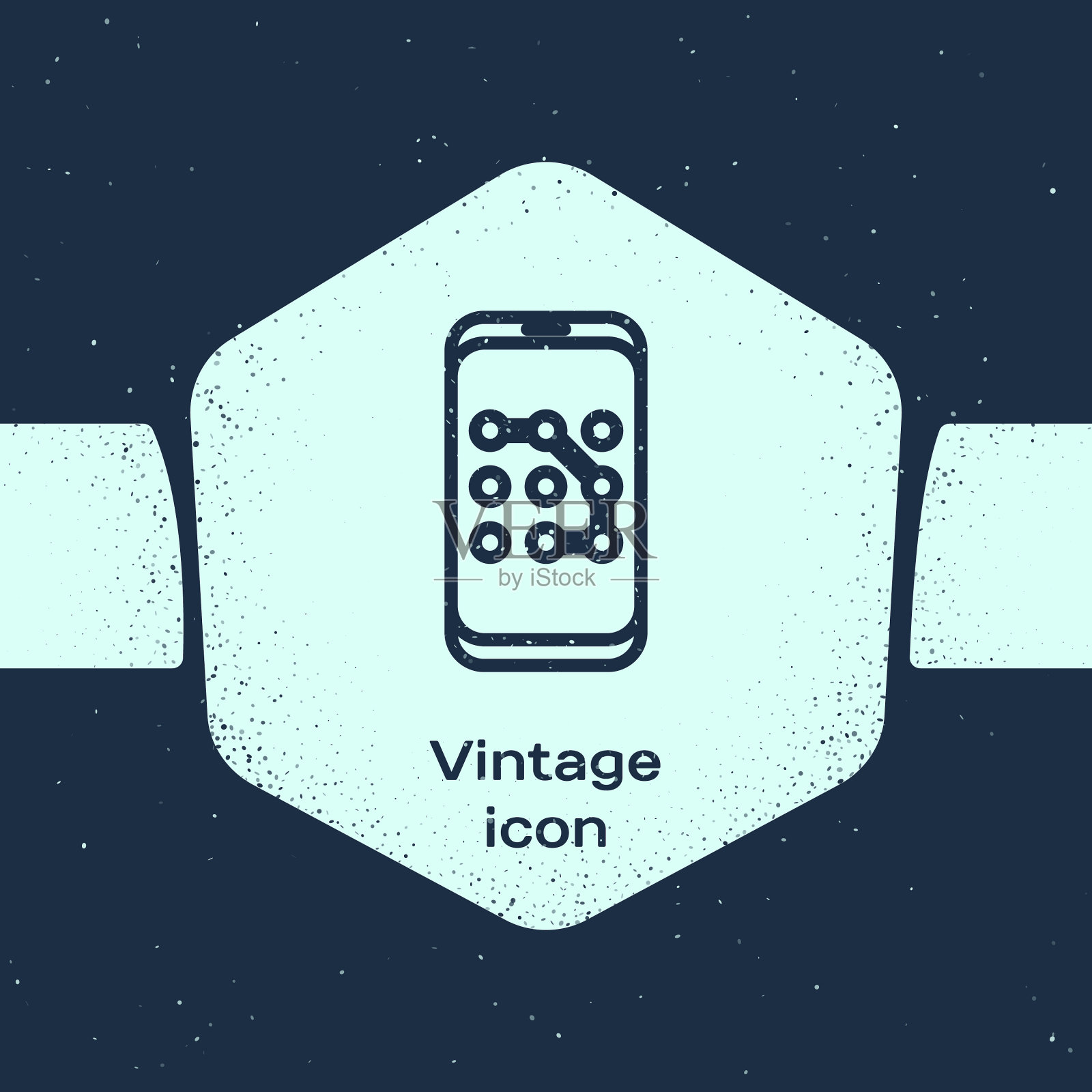 Grunge line手机和图形密码图标素材