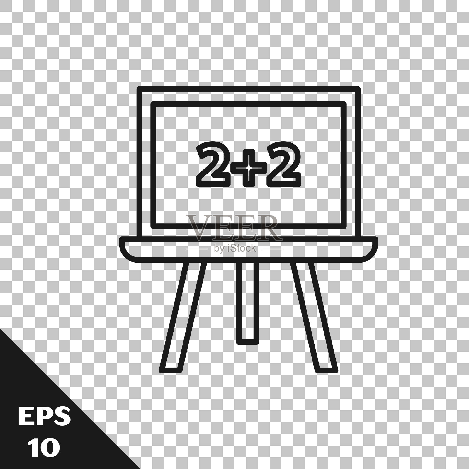 黑线黑板上孤立的透明图标插画图片素材