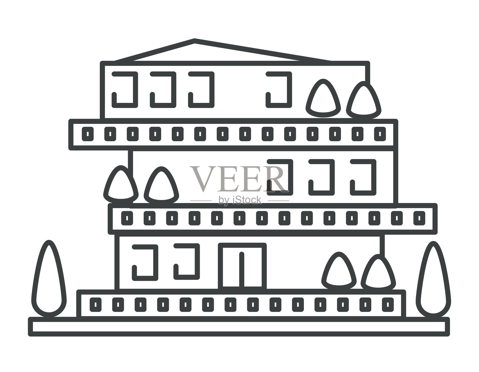 房子孤立的图标住宅公寓设计元素图片