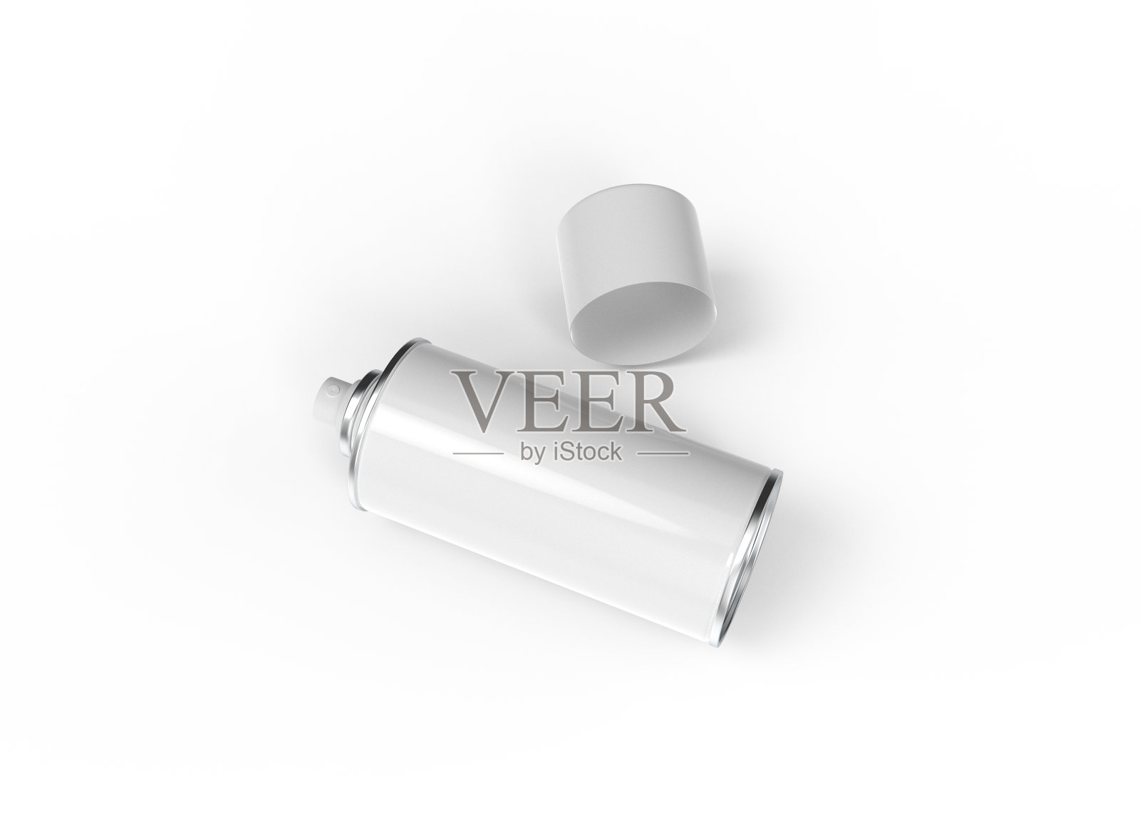 俯视图打开喷雾罐模型照片摄影图片