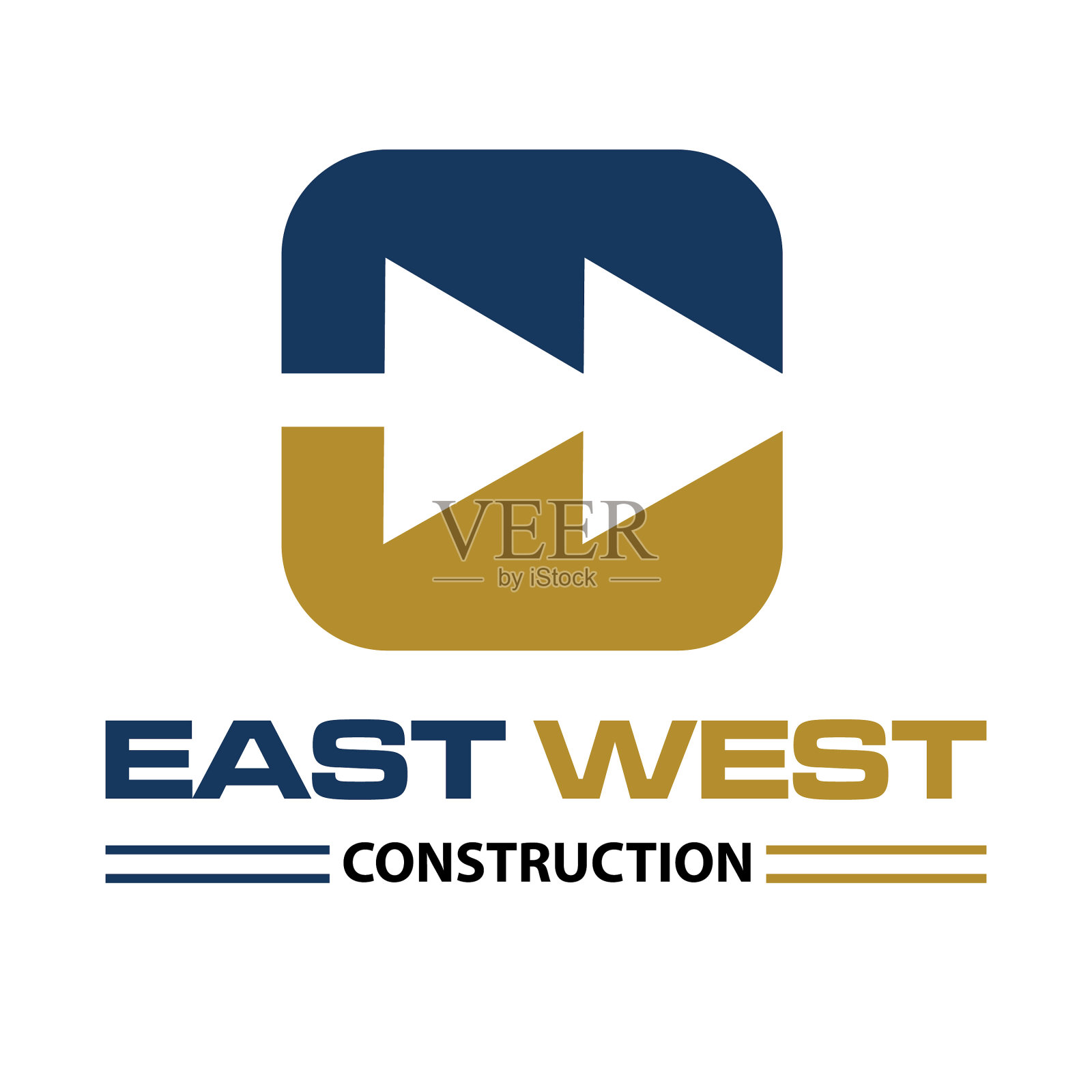 字母标志与双箭头在同一方向插画图片素材