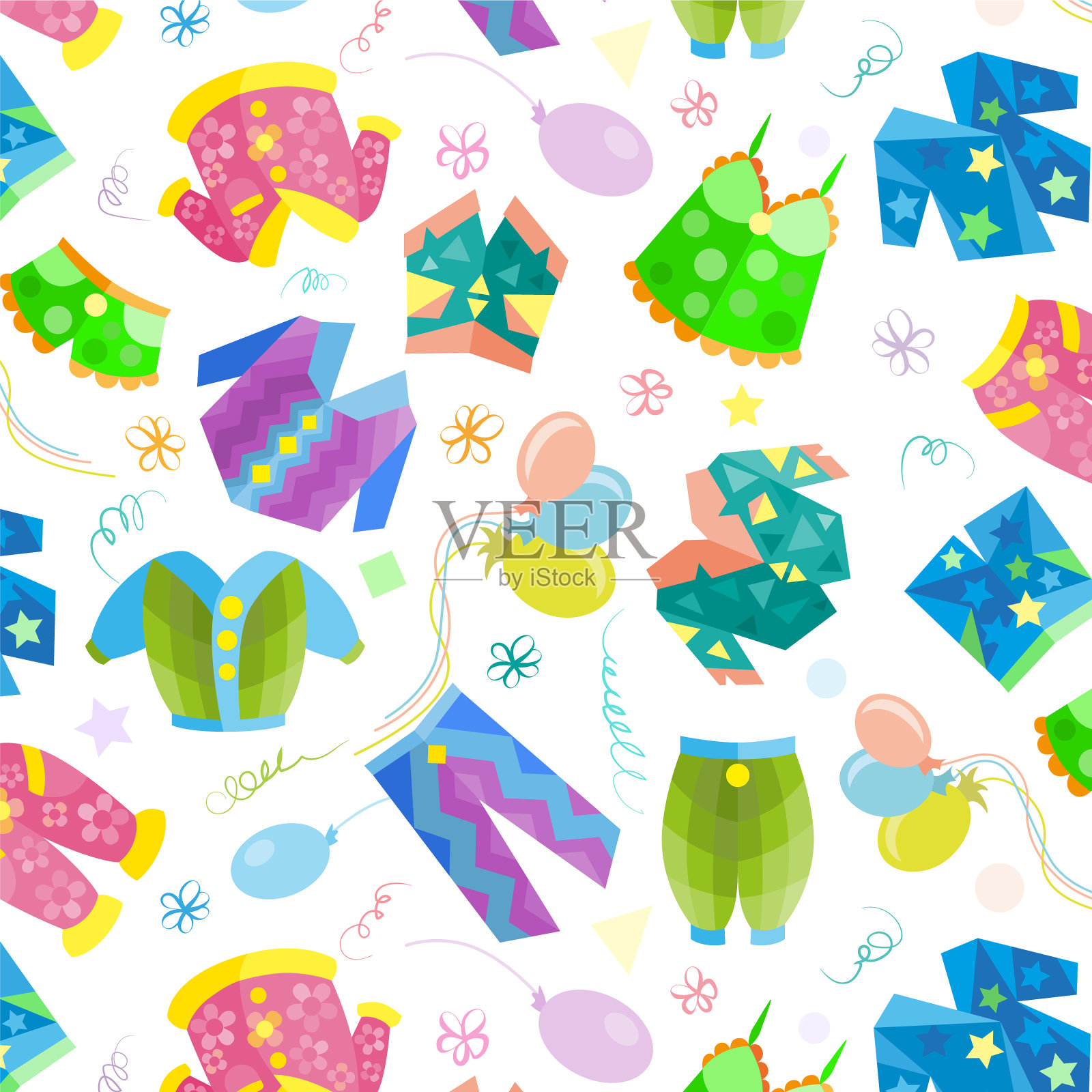 睡衣睡衣派对无缝模式插画图片素材