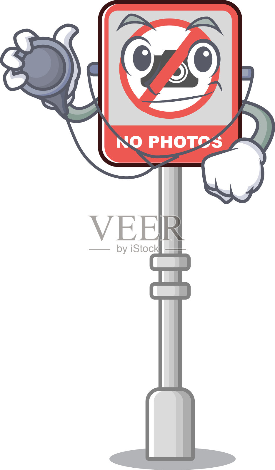 医生卡通门上没有摄像头插画图片素材