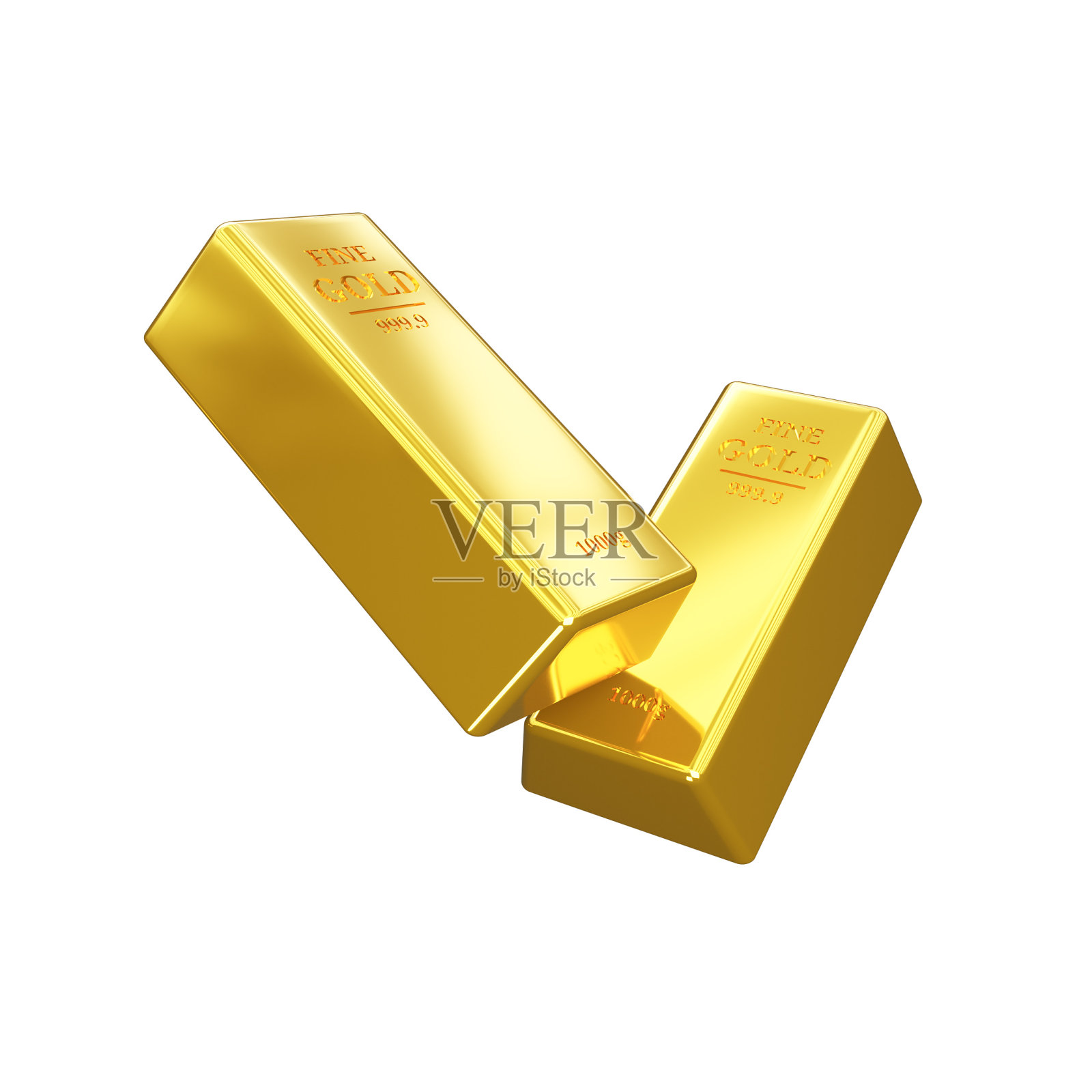 金条。省钱的概念。投资黄金。3 d演示。照片摄影图片