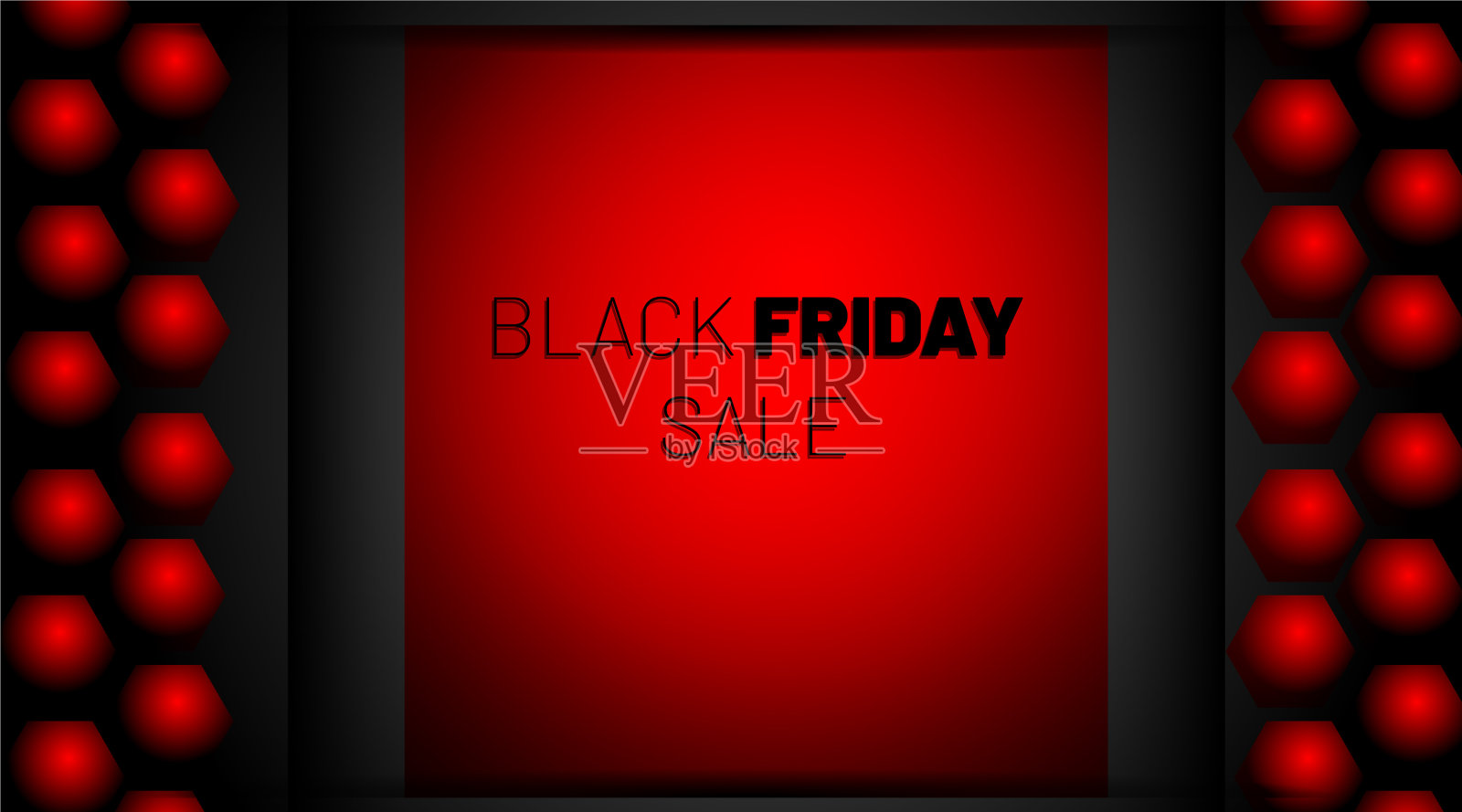 黑色星期五设计黑色背景与红色设计元素图片