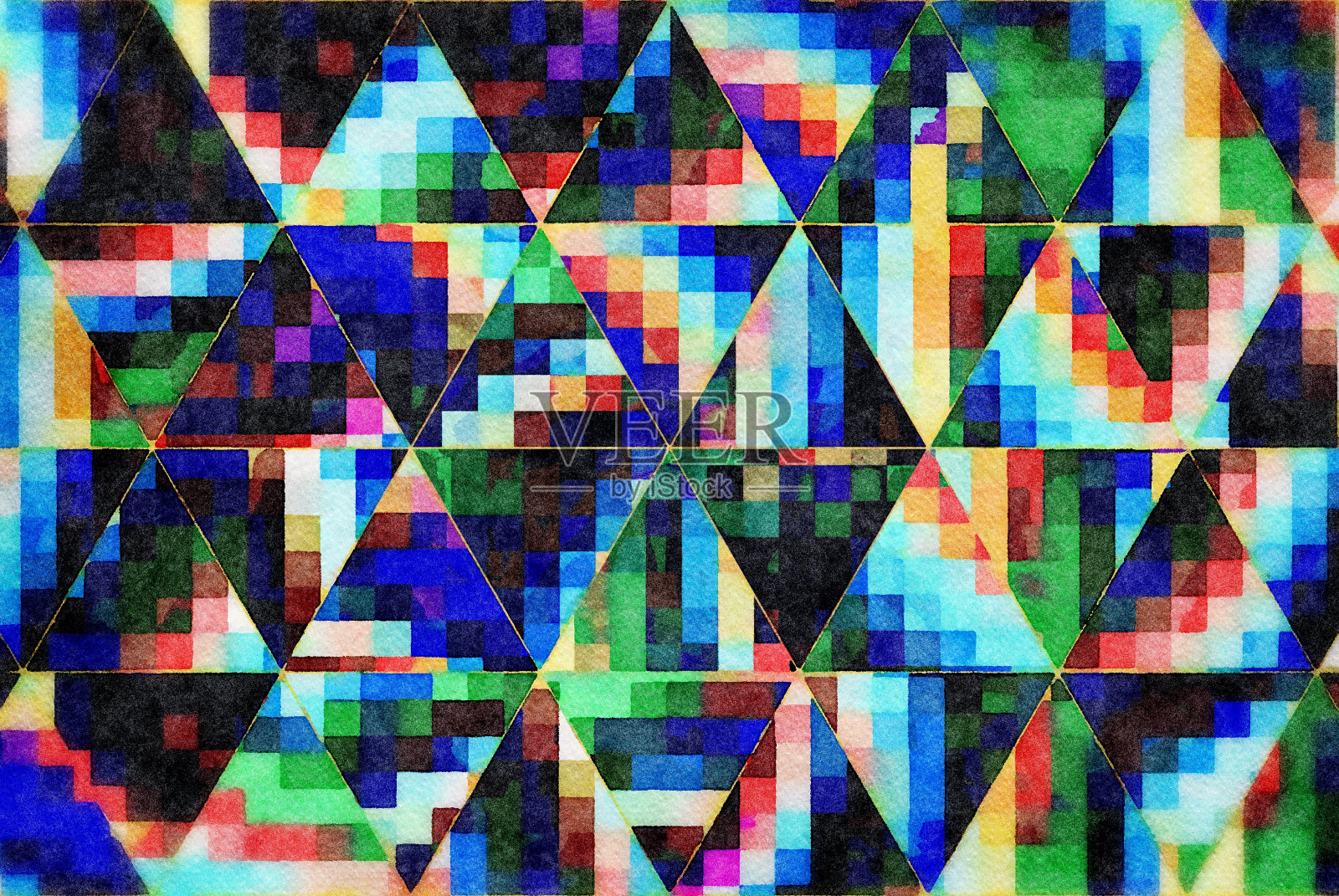 水彩几何背景插图插画图片素材