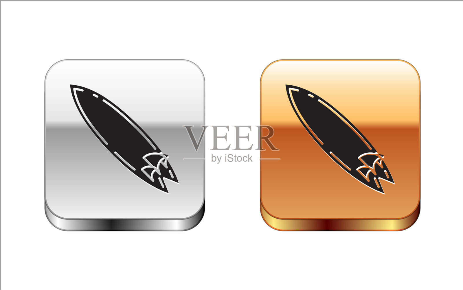 黑色冲浪板图标孤立在白色背景图标素材