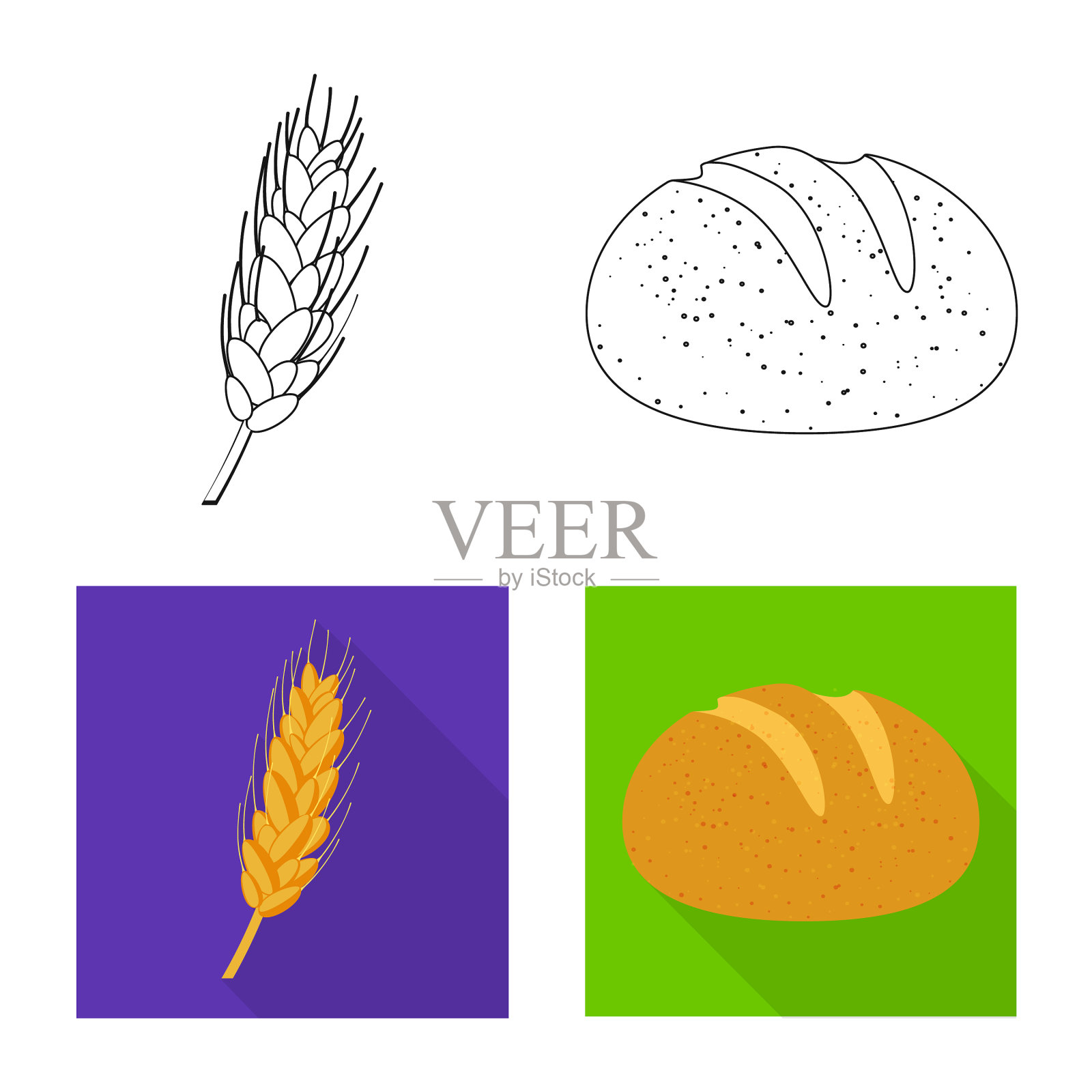 孤立的对象农业和农业符号插画图片素材