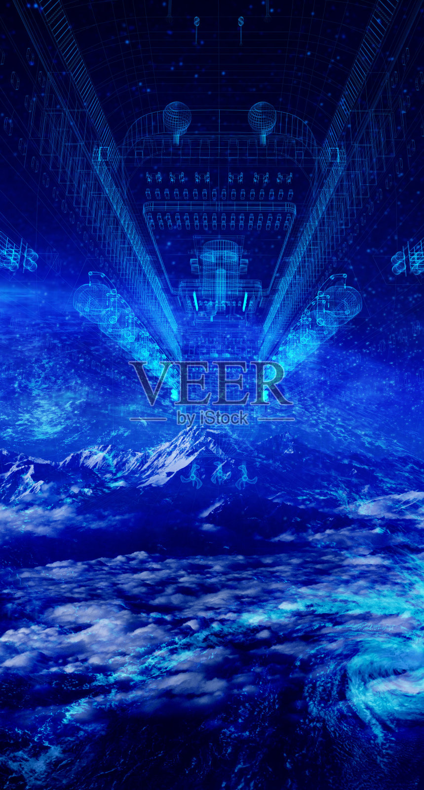 一个奇异的光来自不明飞行物照片摄影图片