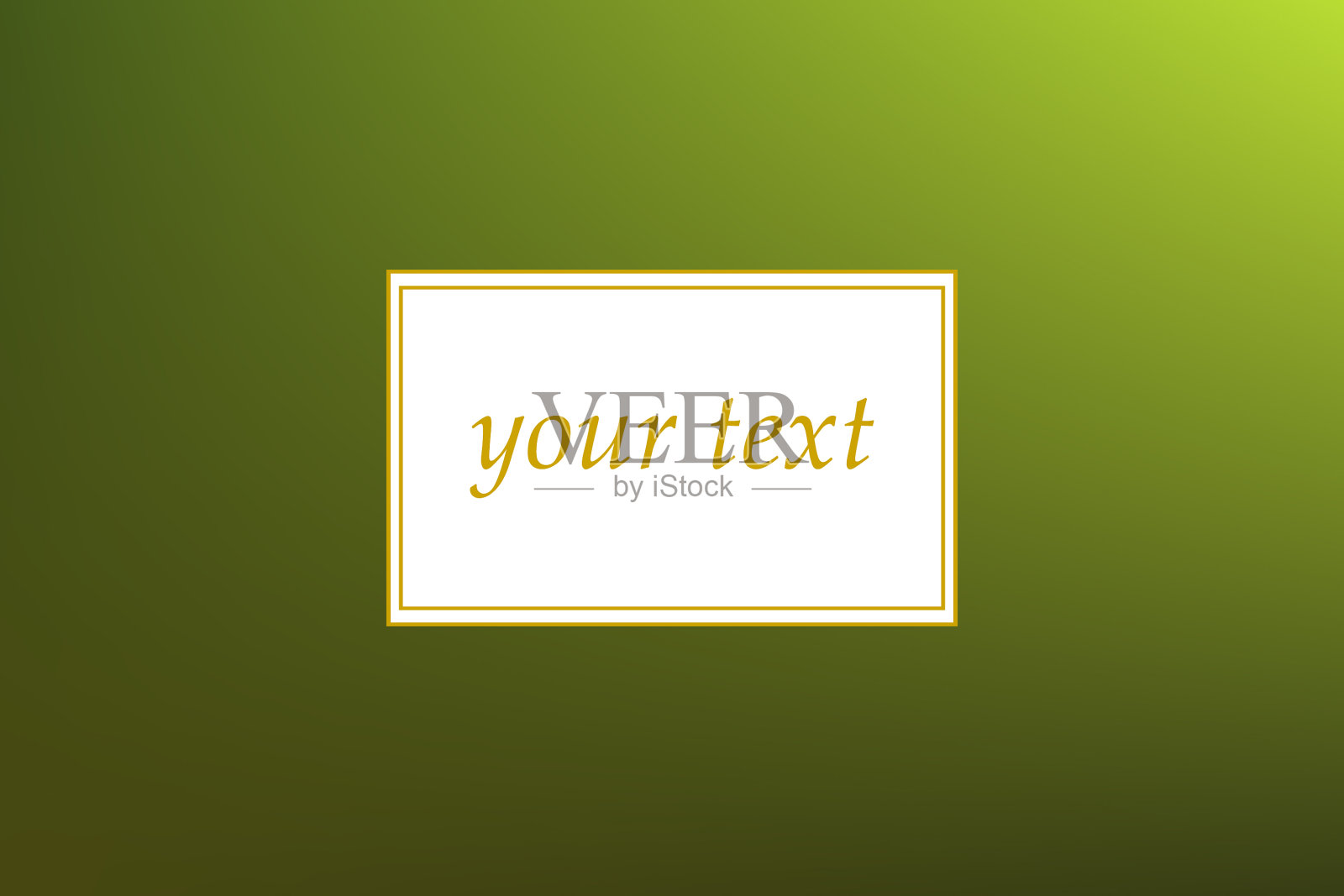 黄色与绿色梯度背景与框架插画图片素材