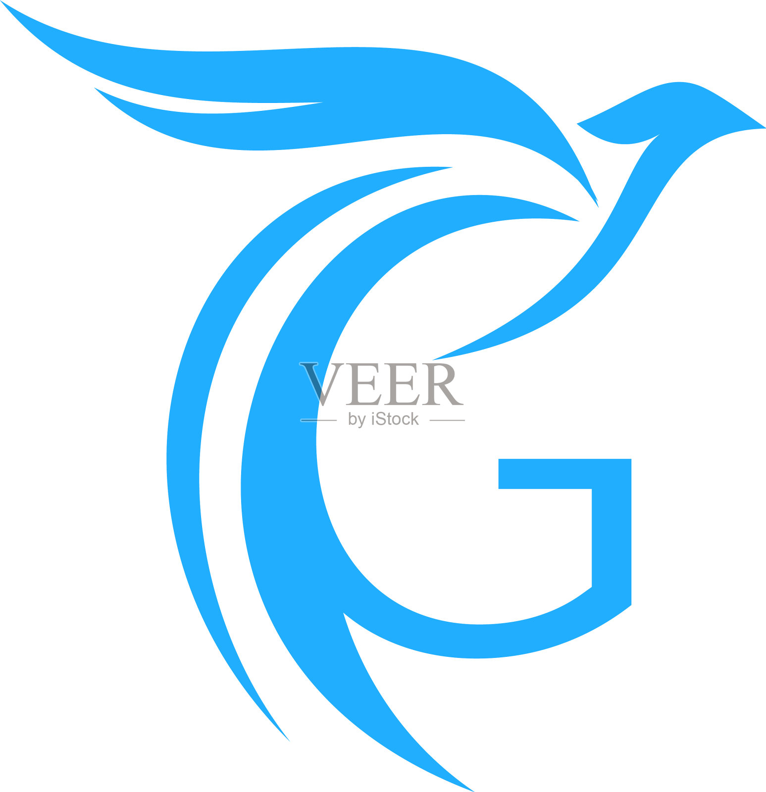 字母g鸟标志图标插画图片素材