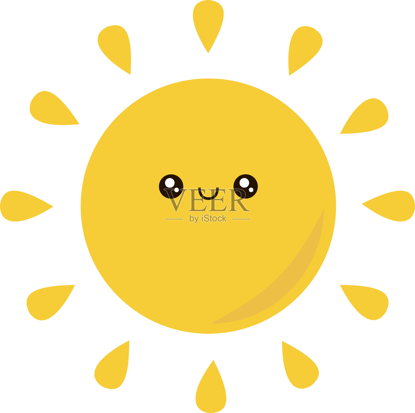 可爱的太阳在白色背景插画图片素材