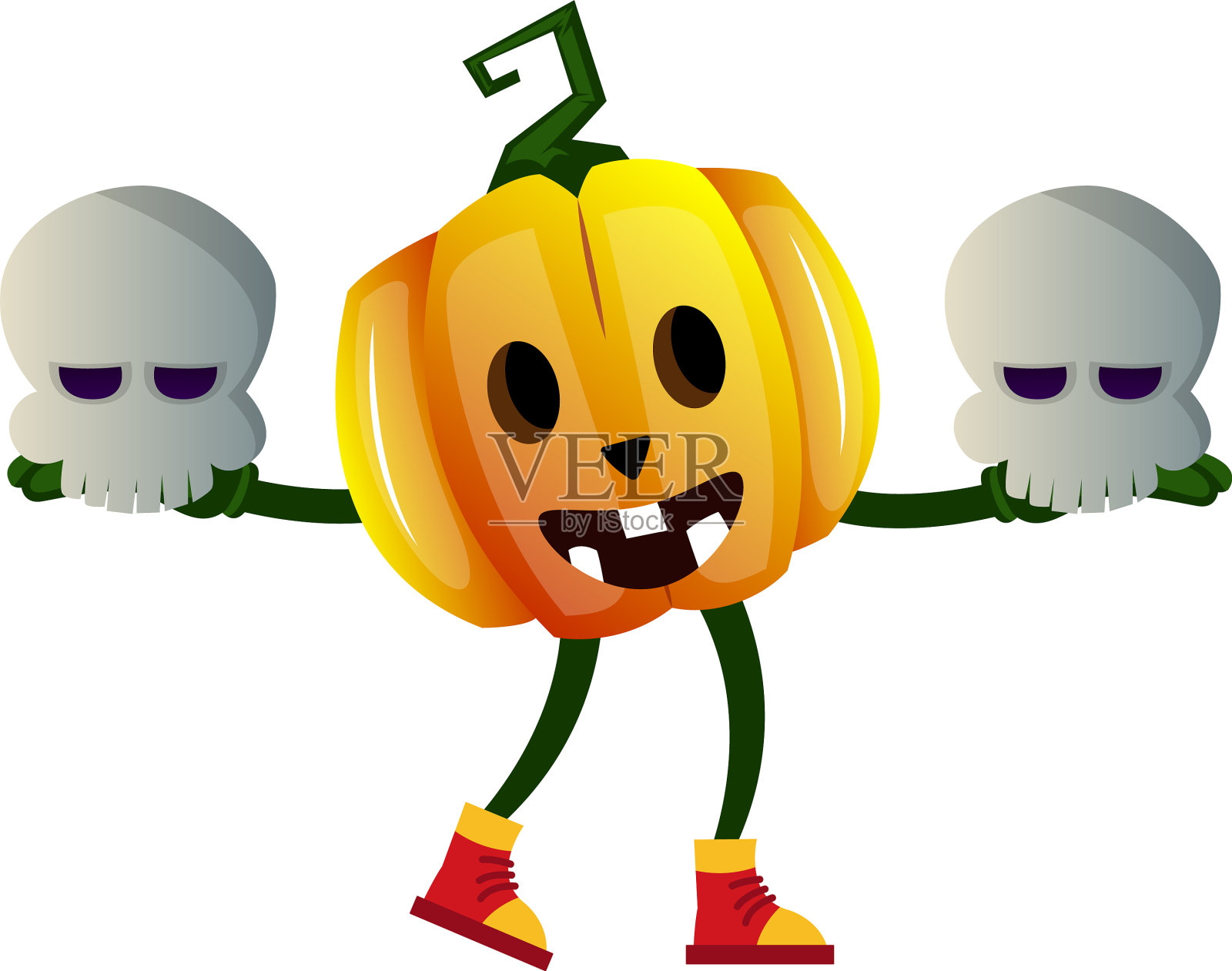 白底骷髅南瓜设计元素图片