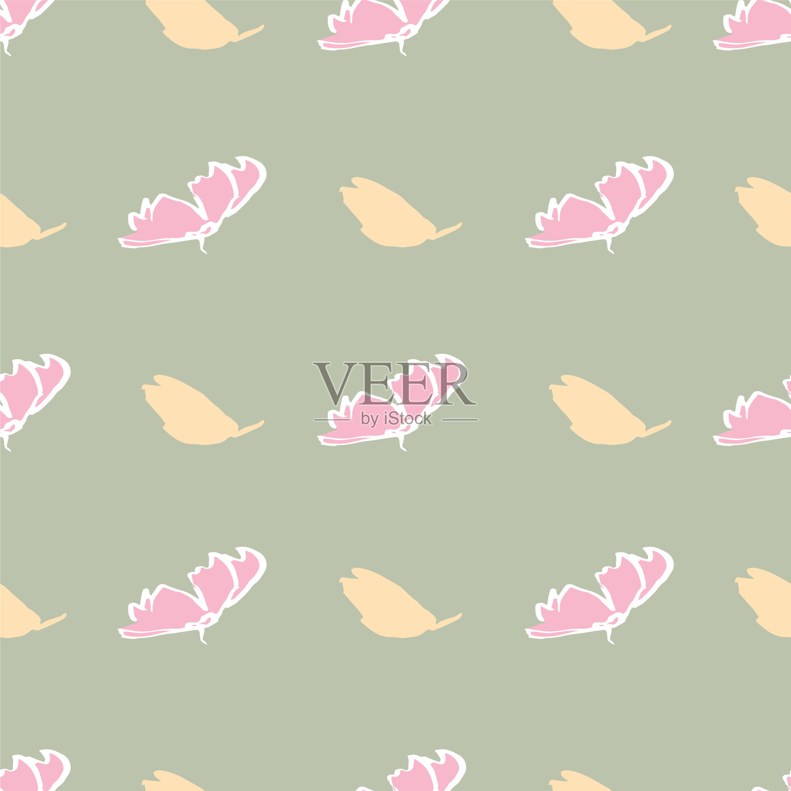 花叶无缝重复图案设计插画图片素材