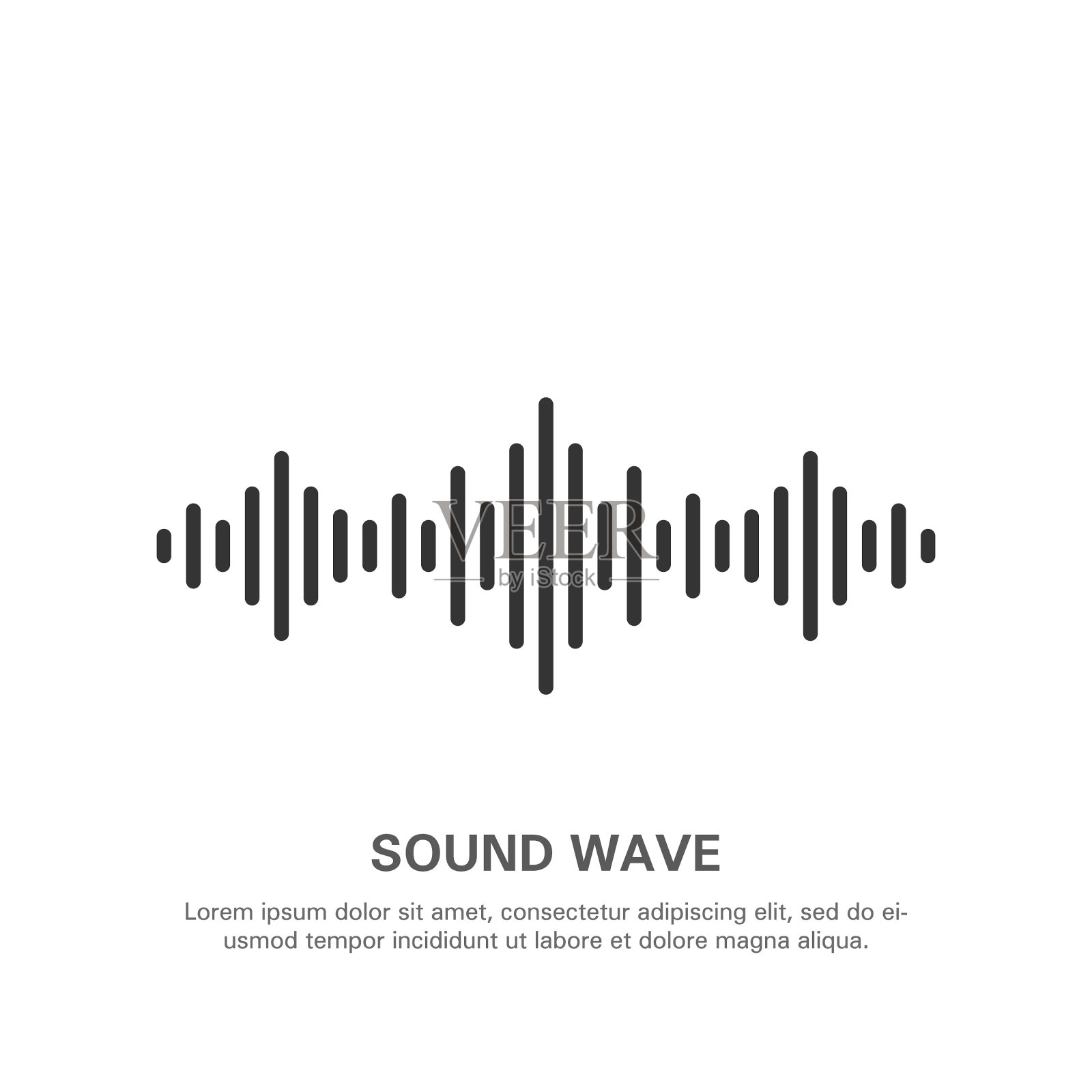 白光上孤立的声波插画图片素材