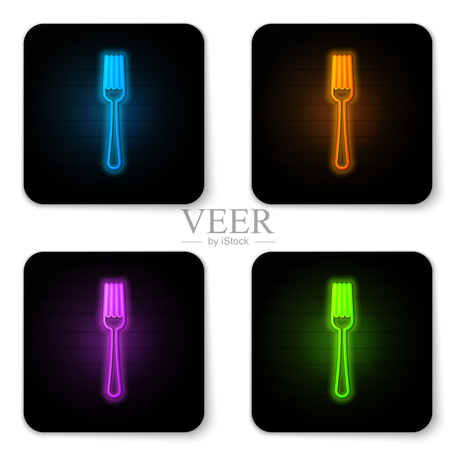 发光的霓虹灯叉图标孤立在白色插画图片素材