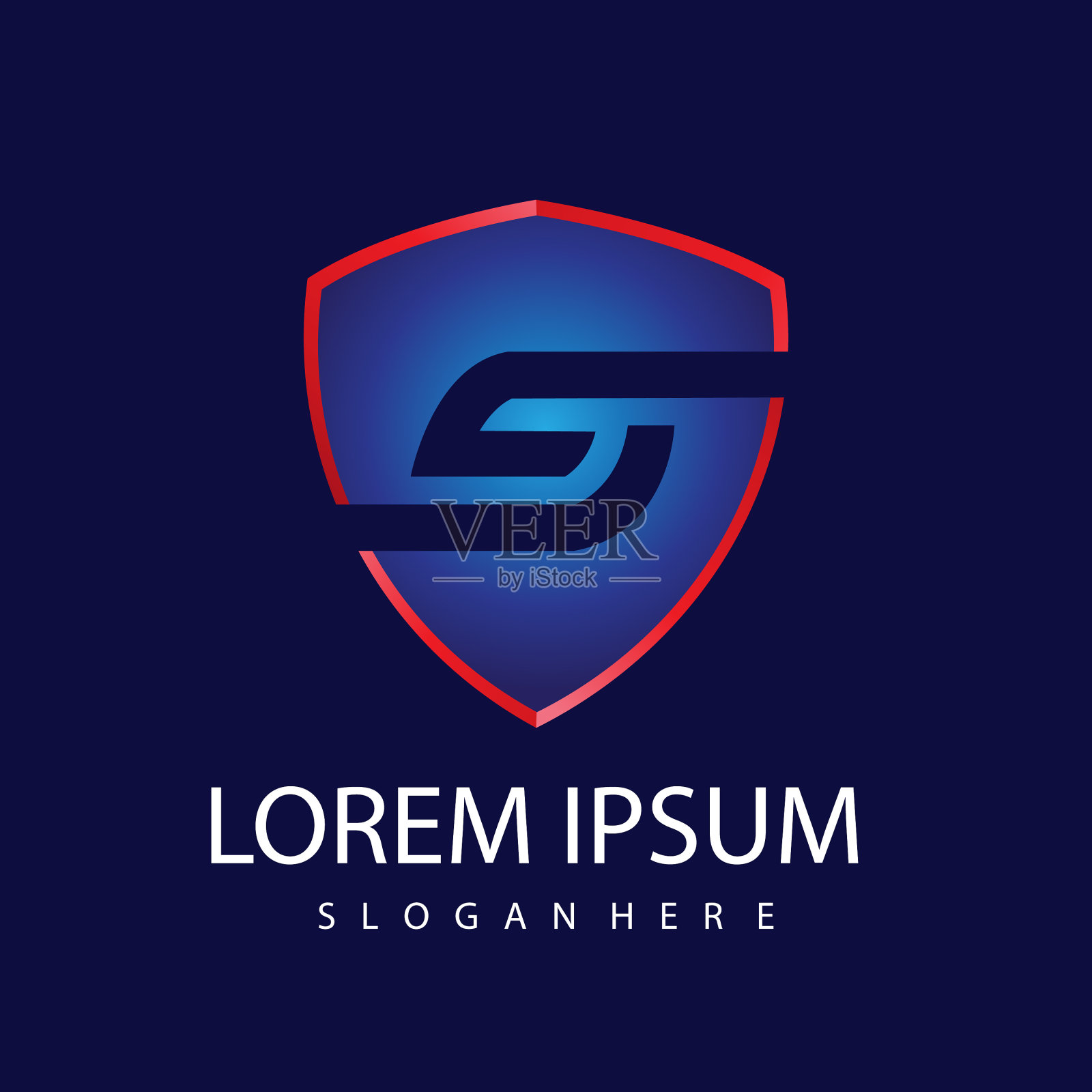 极简主义和现代盾标志模板插画图片素材