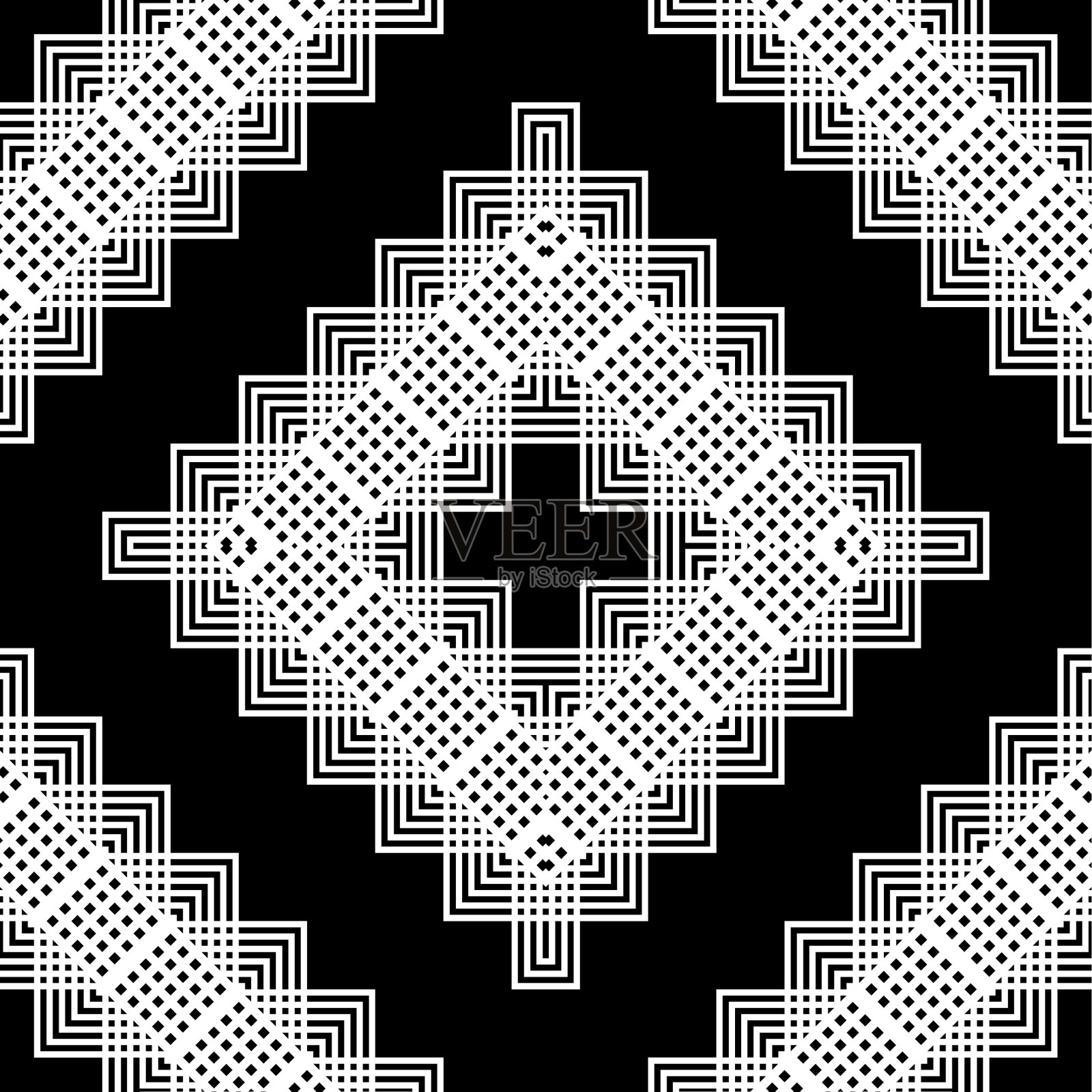 设计无缝单色几何图案插画图片素材