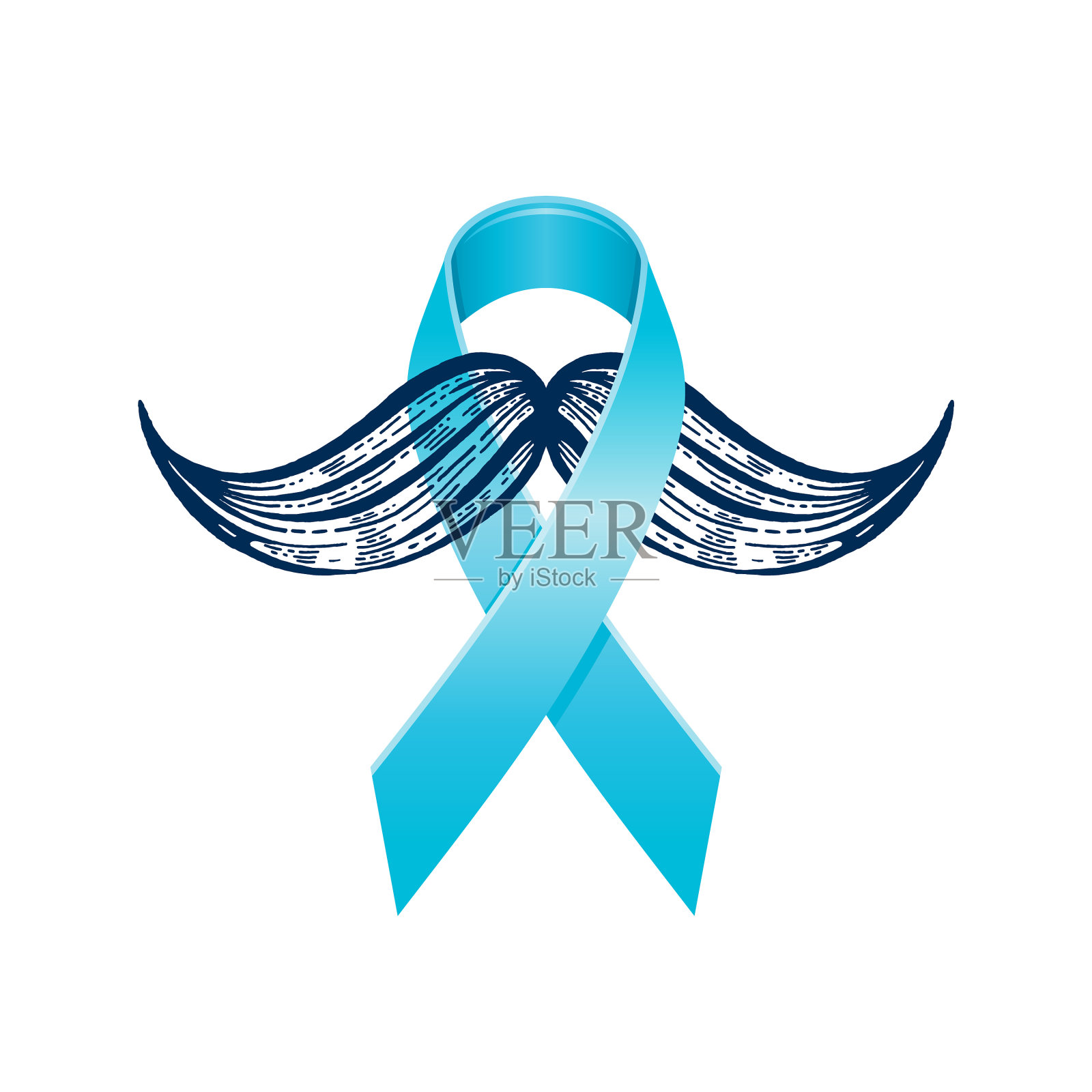 前列腺癌意识带胡子设计元素图片