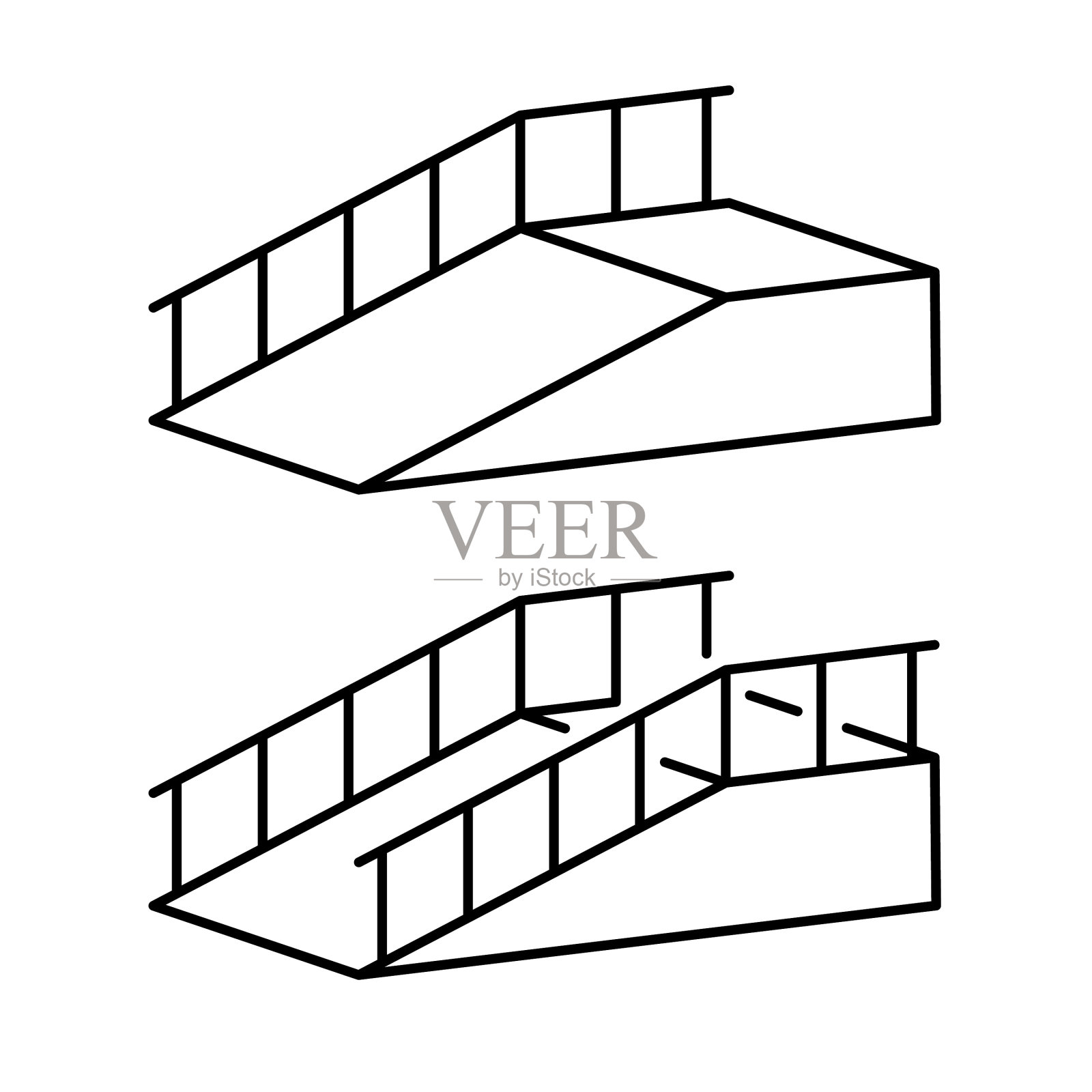 斜坡为残疾人简单的黑色轮廓攀登插画图片素材