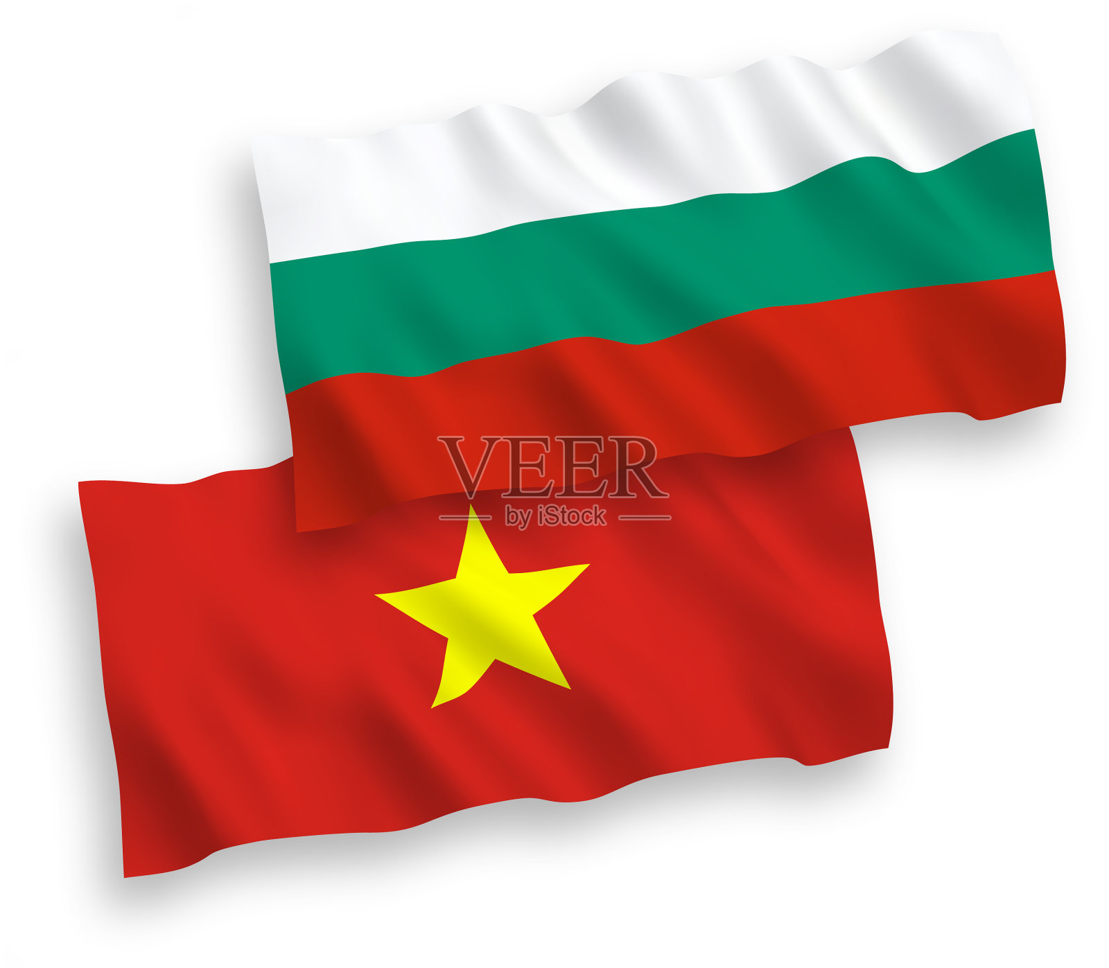 国旗上有越南和保加利亚的白色设计元素图片
