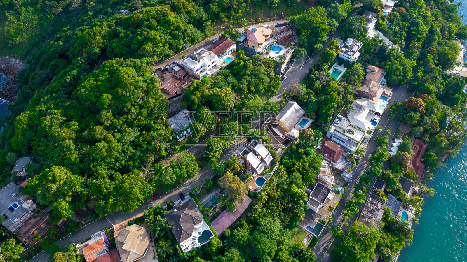 巴西瓜鲁雅恩塞达海滩航拍照片摄影图片