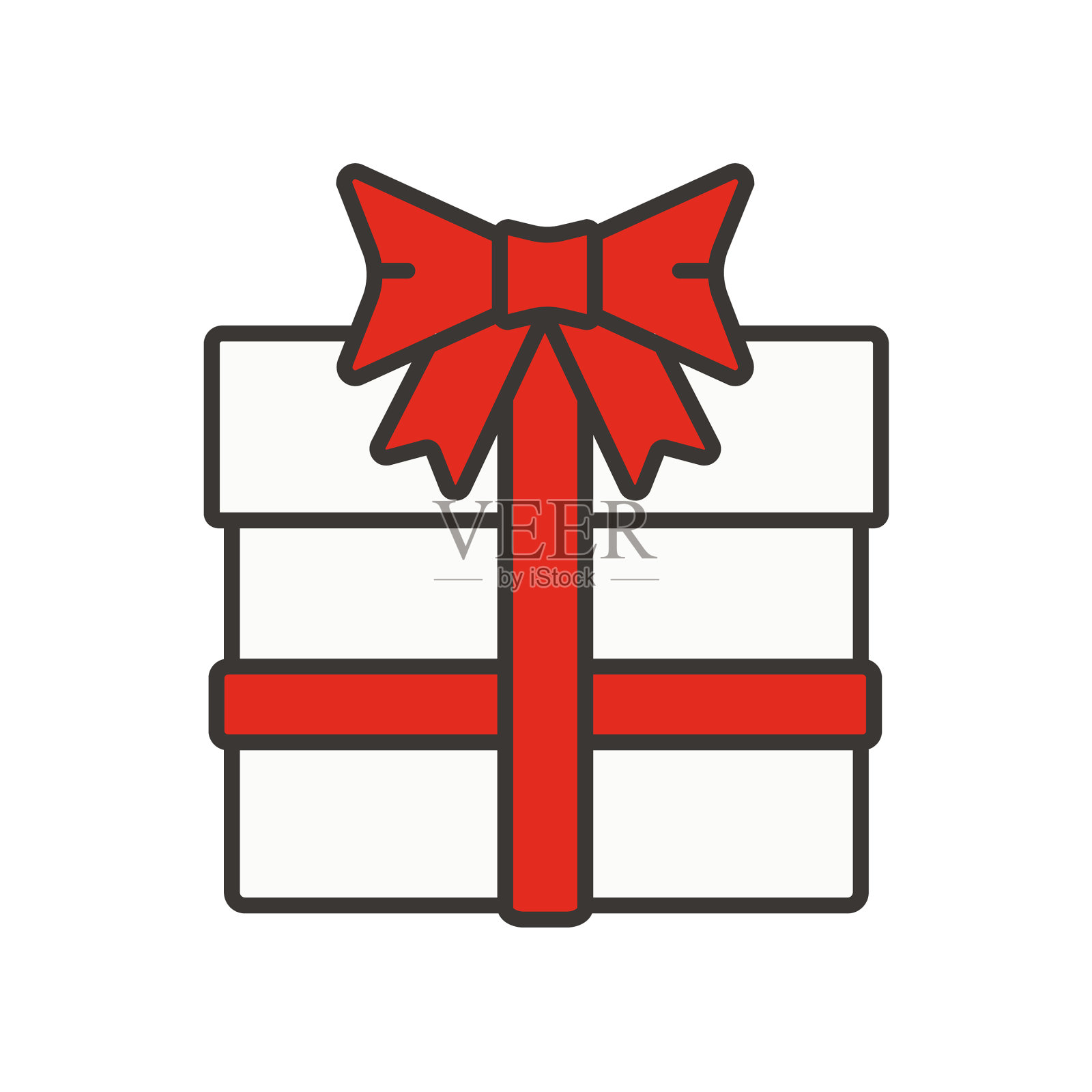 礼品盒与红色丝带颜色图标图标素材