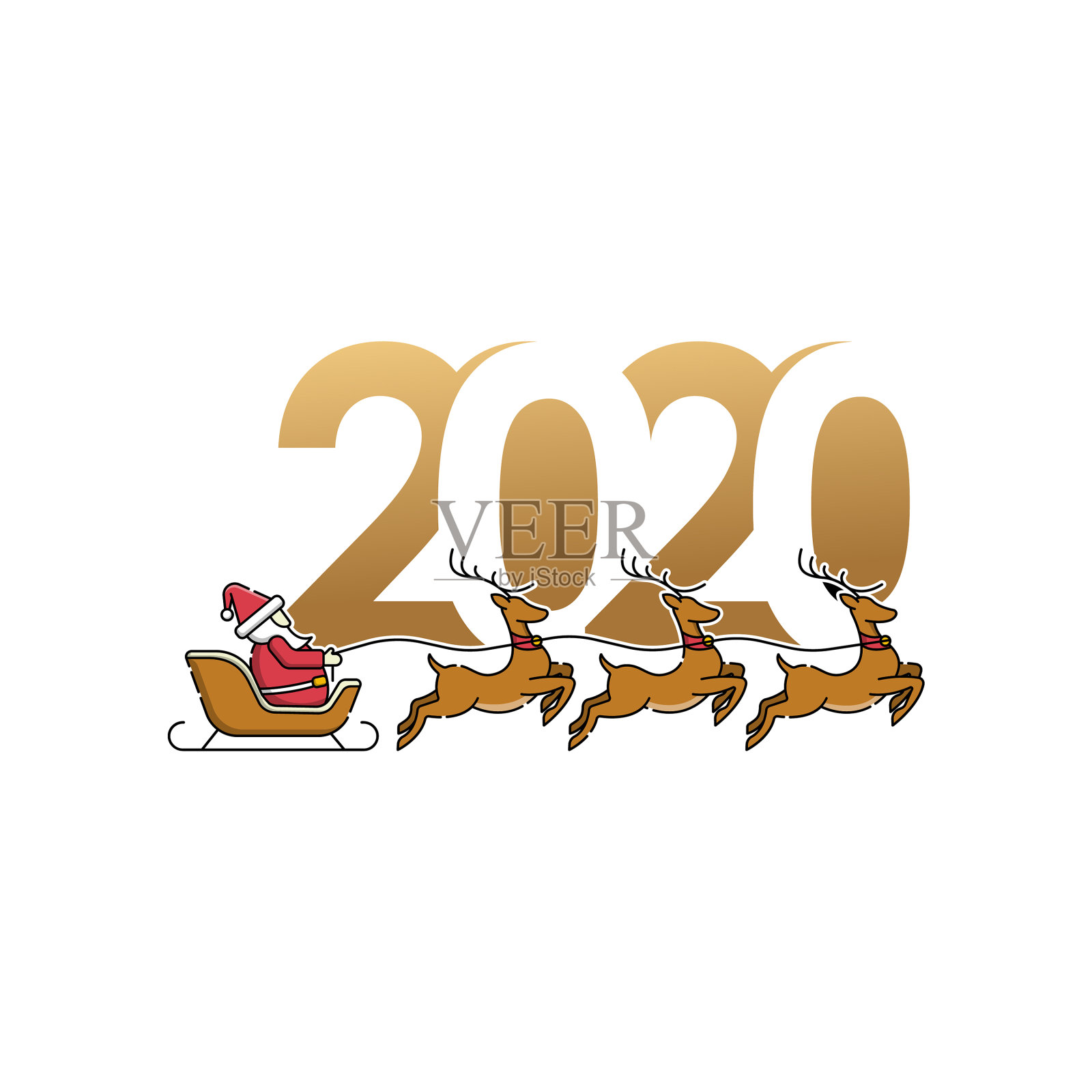 圣诞快乐，新年快乐，2020年假期设计元素图片