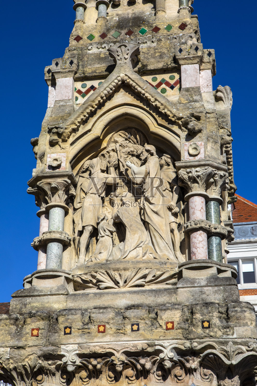 萨弗伦瓦尔登的市场交叉，埃塞克斯，英国照片摄影图片