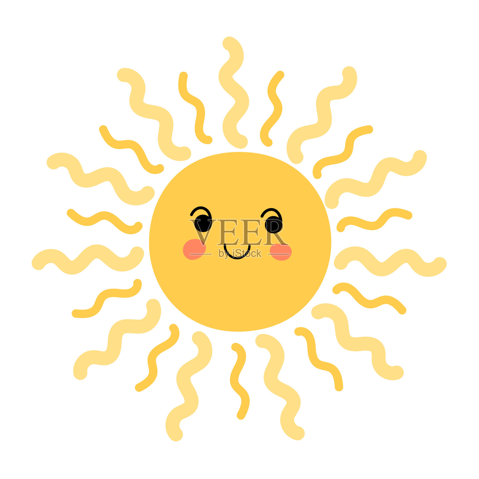 闪亮的阳光。微笑的笑脸插画图片素材