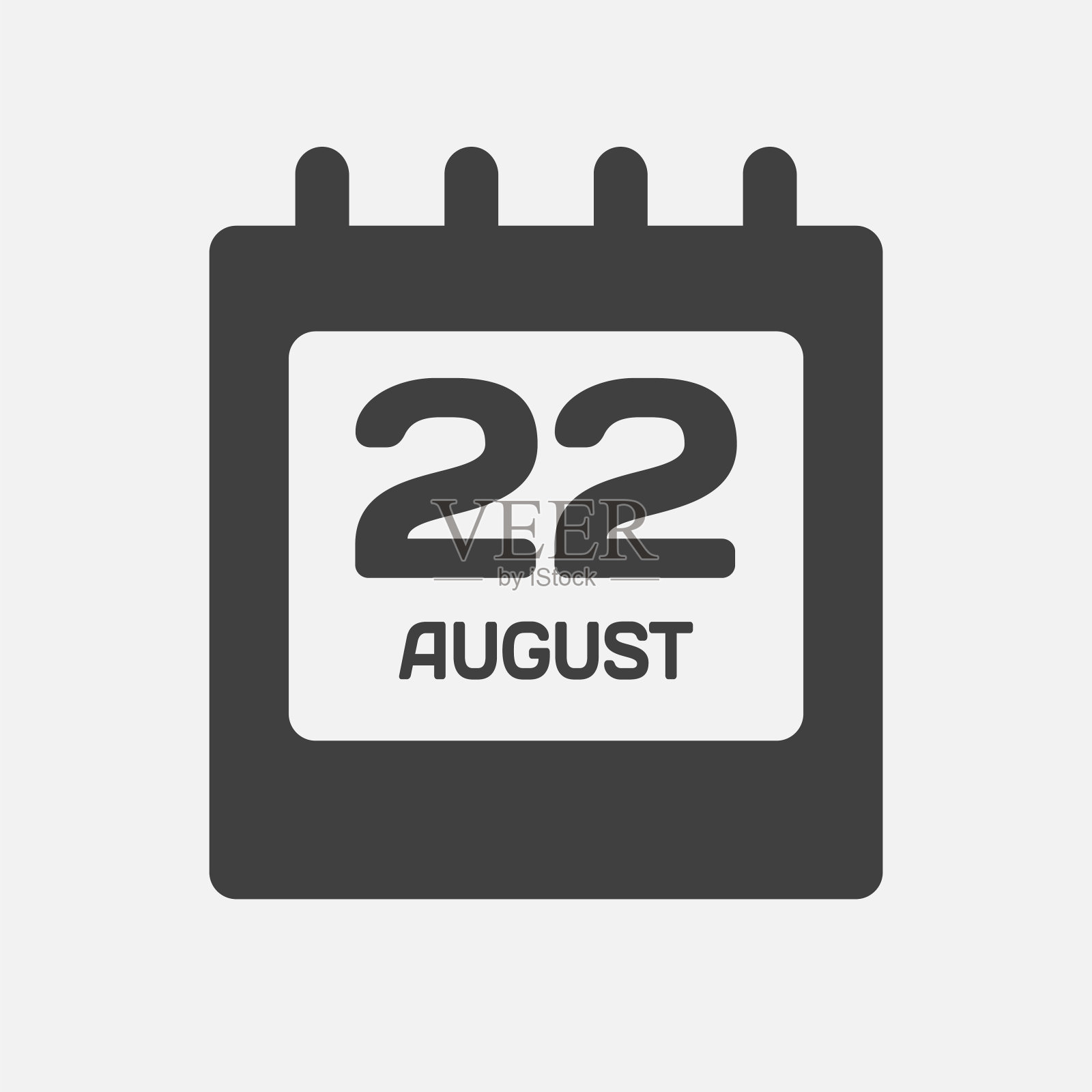 图标日日期8月22日，模板日历页面插画图片素材