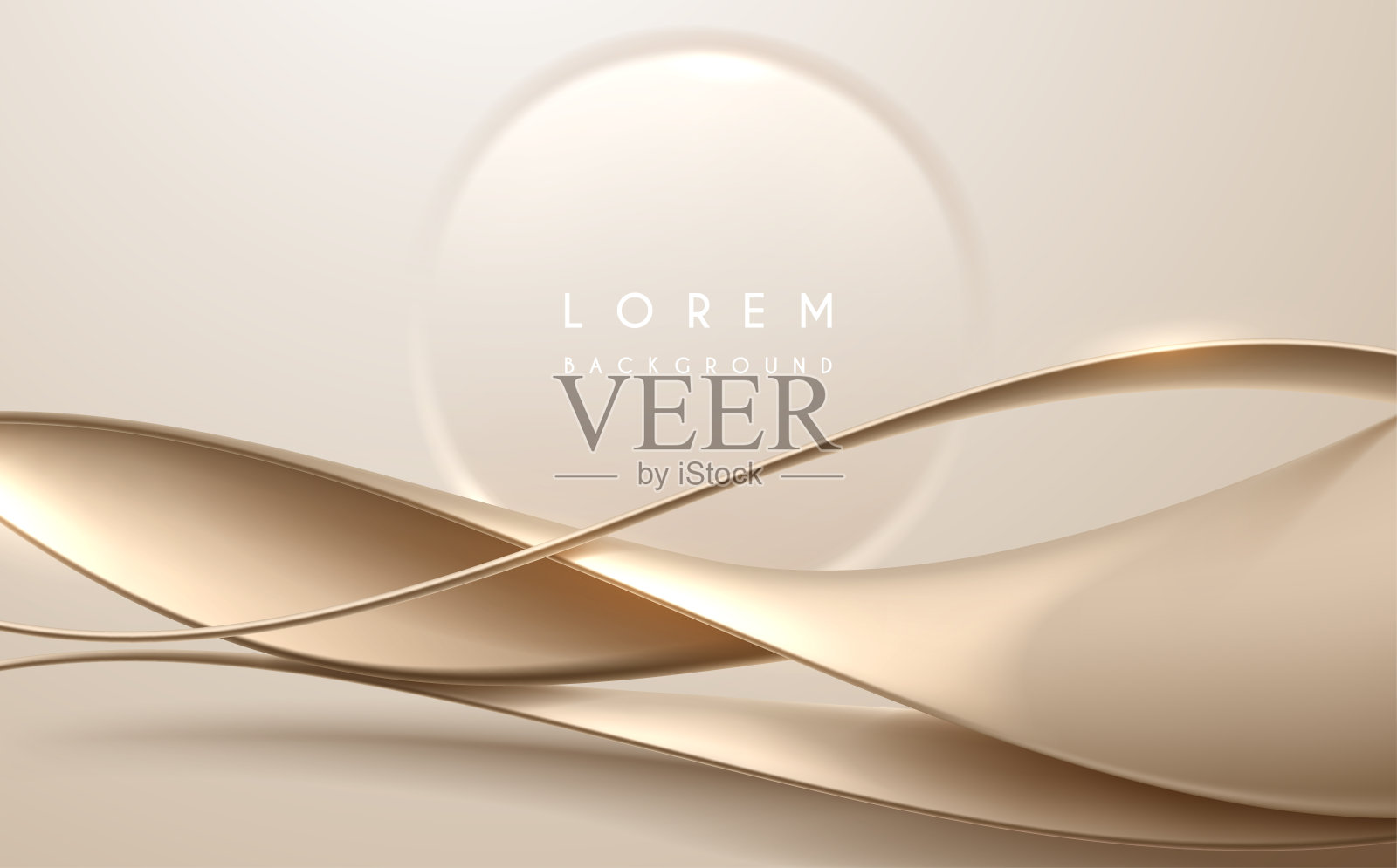 抽象的软金色波浪状背景插画图片素材