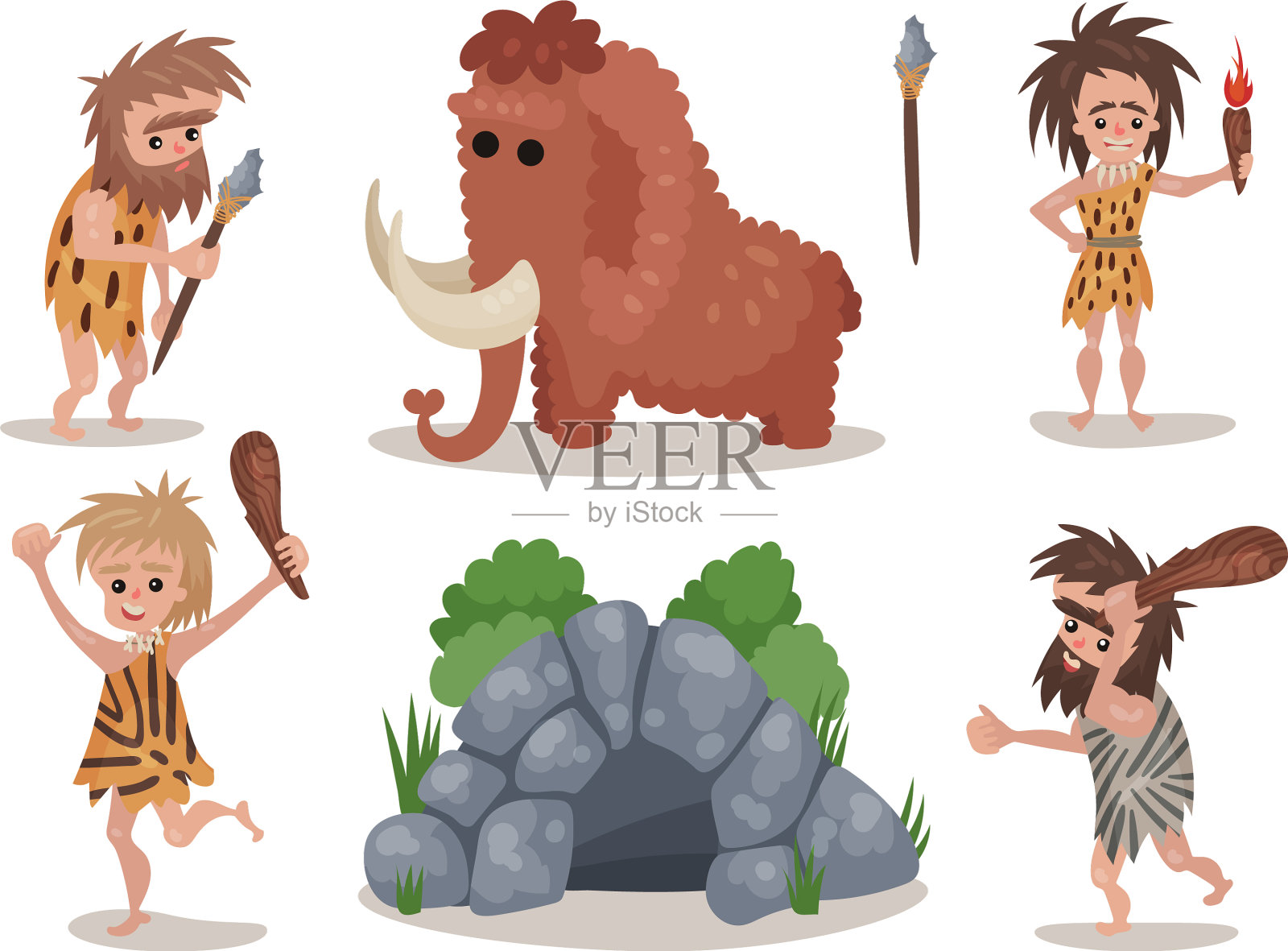 一套古人的生活插画图片素材