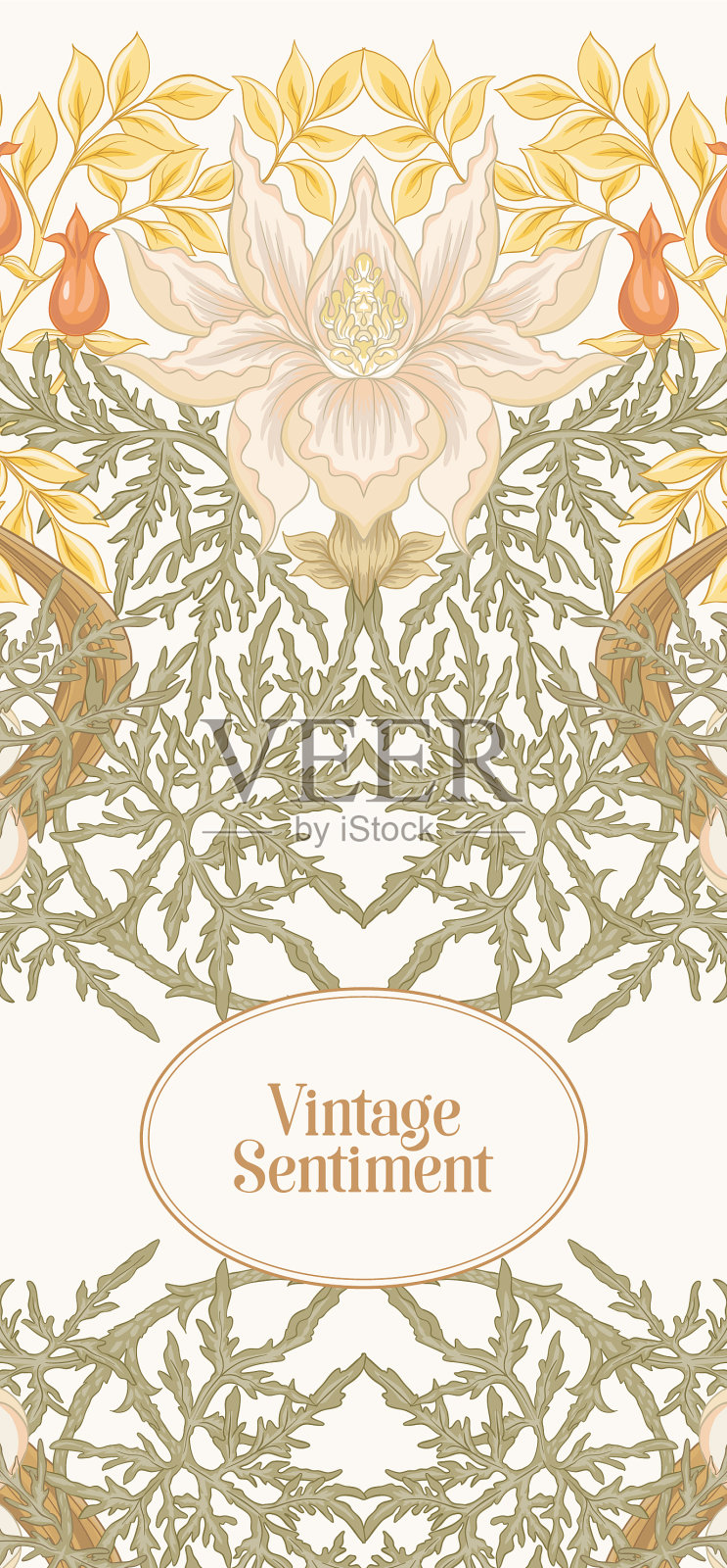 花卉图案背景在艺术新风格插画图片素材