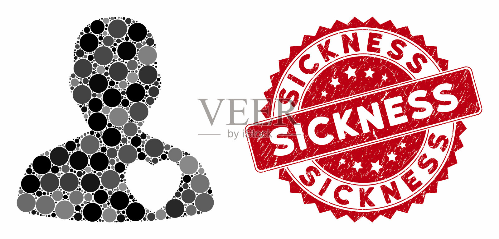 镶嵌心脏病患者抓挠病插画图片素材