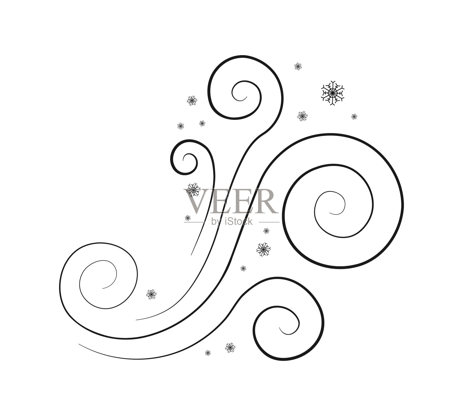 雪和风力插画图片素材