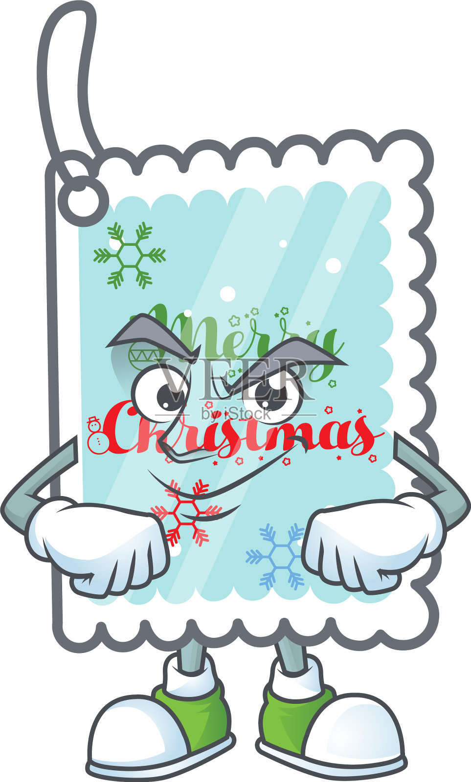 圣诞贺卡吉祥物卡通风格插画图片素材