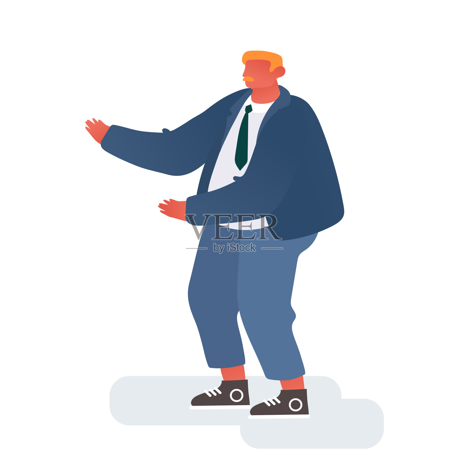 商人庆祝胜利或成功设计元素图片