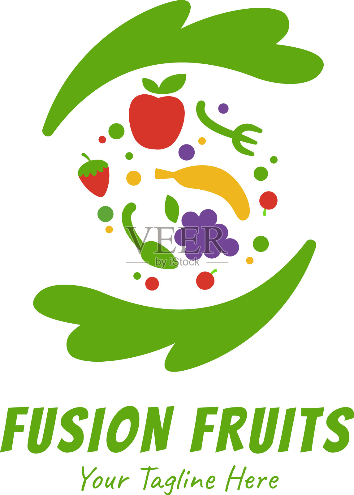 健康冰沙果汁融合水果标志图标插画图片素材