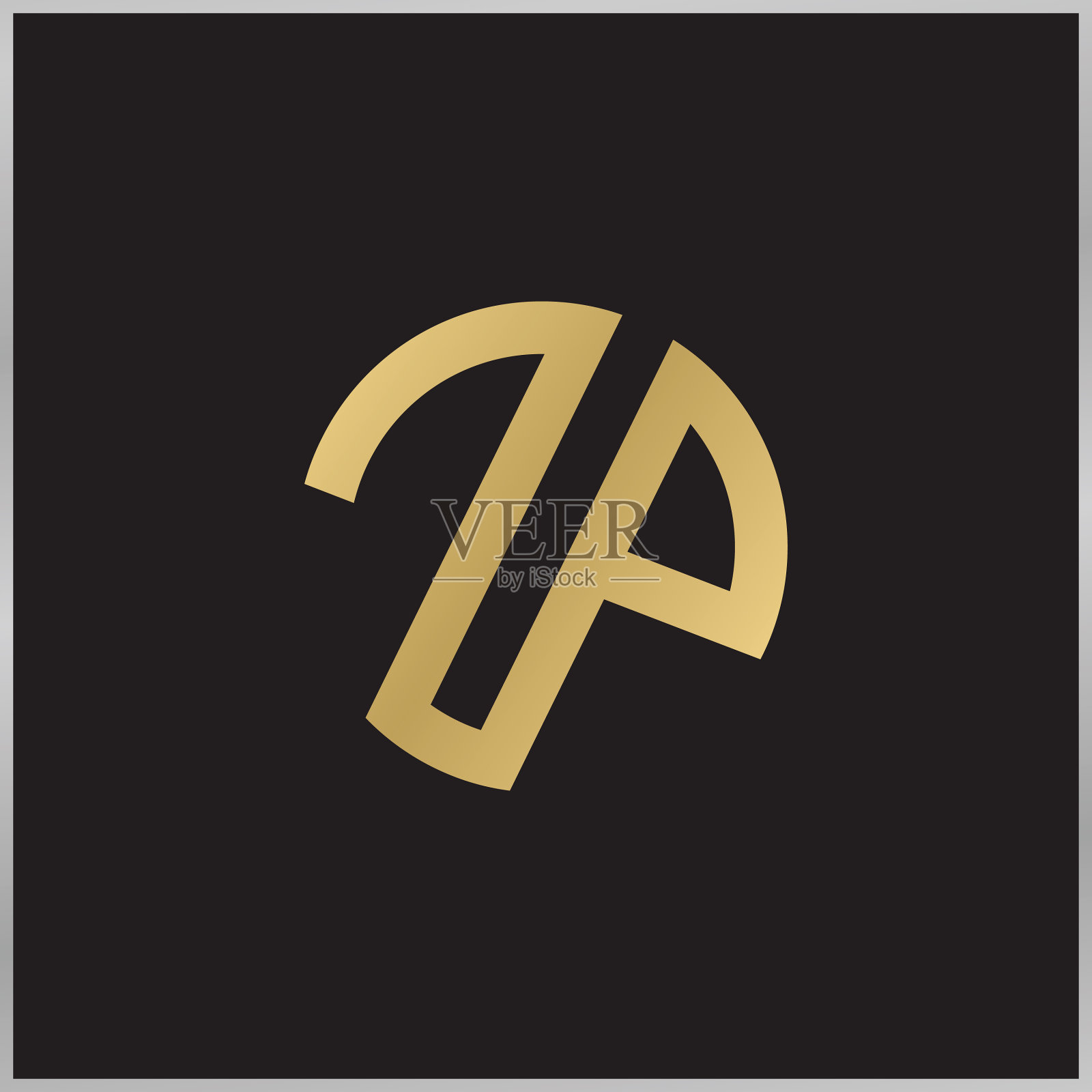 字母缩写标志pz zp z和p图标素材