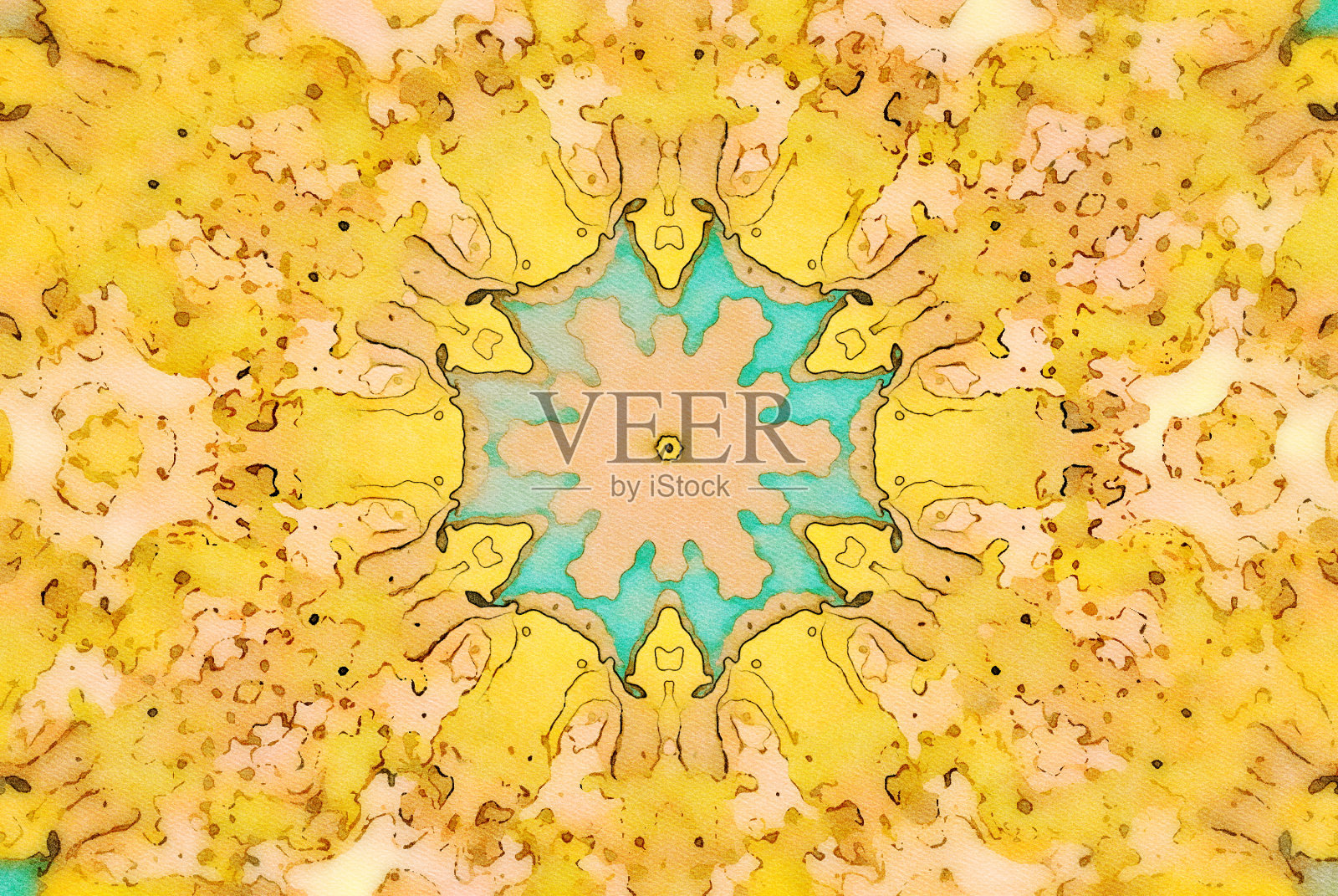 水彩曼荼罗插图插画图片素材