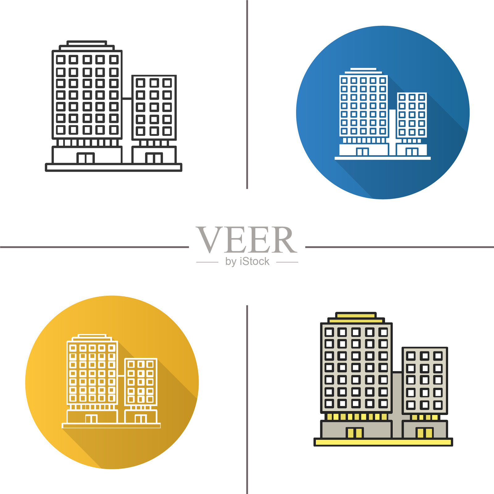 办公大楼的图标插画图片素材