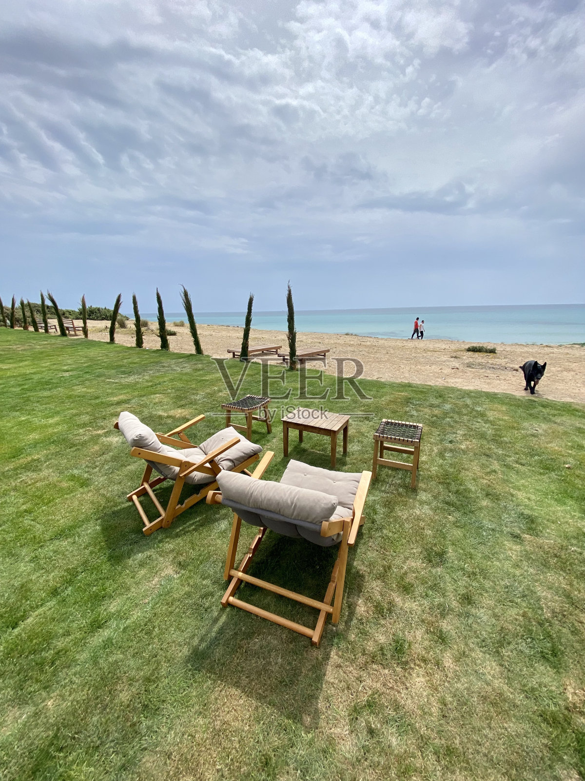 海边，房子，假期，躺椅，海滩，伊兹密尔，土耳其照片摄影图片